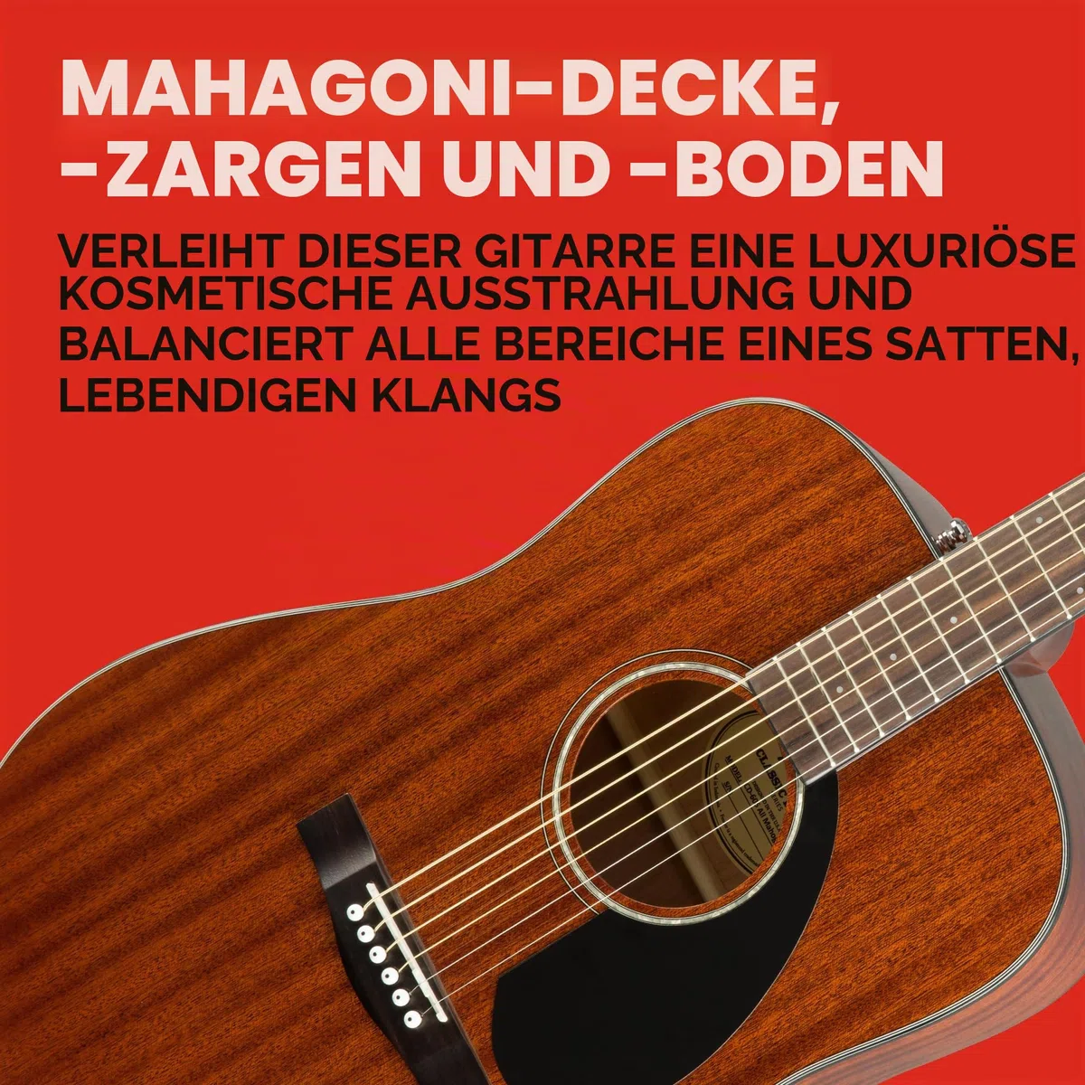 Fender CD-60S Dreadnought, Walnut Fingerboard, All-Mahogany, Natural, Full Size, 970110022, Comes with Free Virtual Lessons