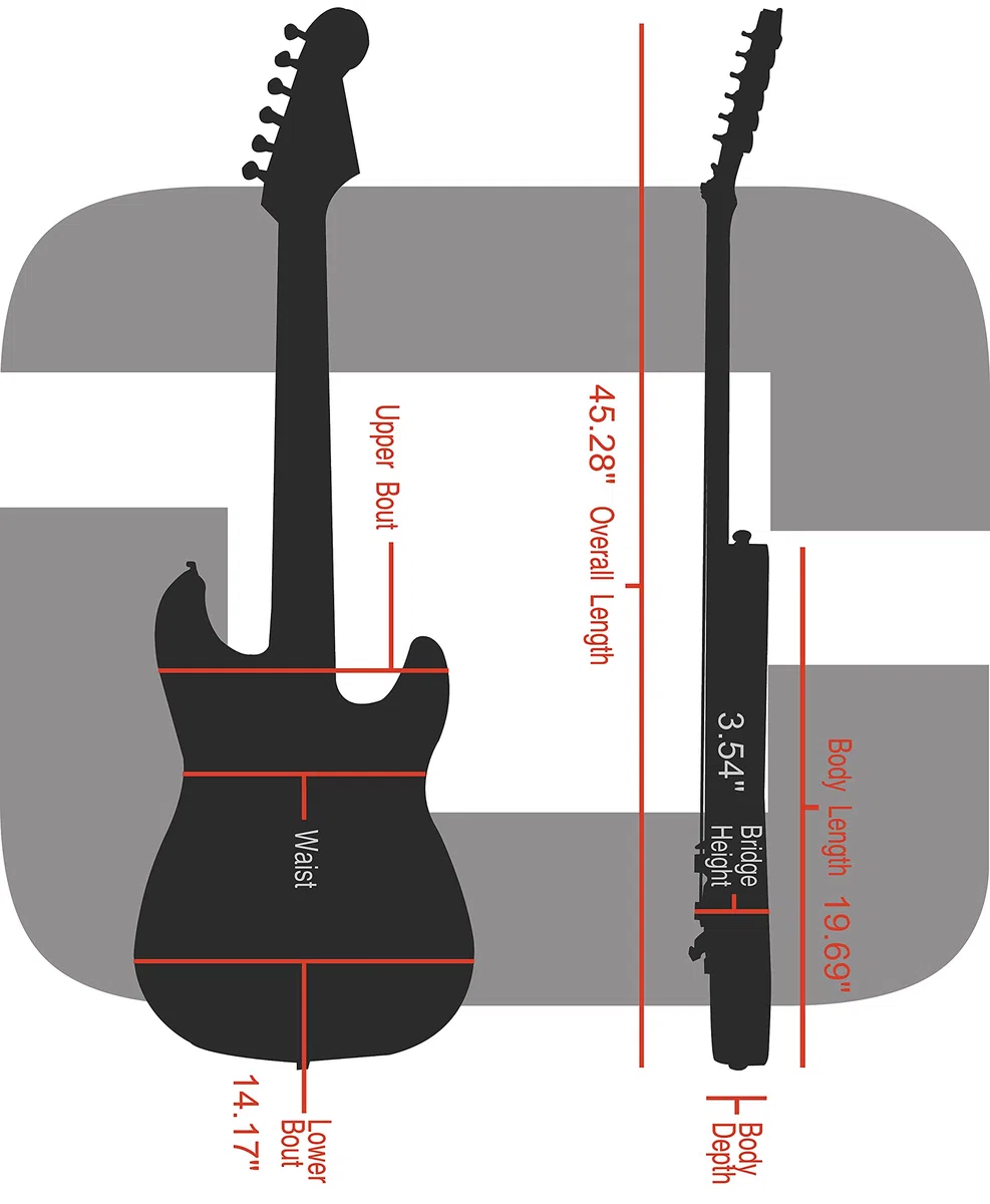 Crossrock Holzkoffer für E-Gitarre – passend für Jazzmaster/Jaguar-Style, Vinyl Tweed – Modell CRW620JMTW