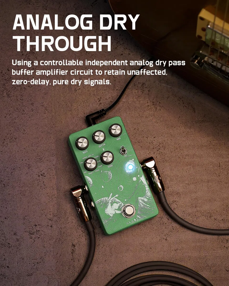 ALABS NOVADRIFT Modulation Pedals Für E Guitar, Gitarren Pedal mit 9 Stereo Mod Effects, Effektgerät - Analog Dry Through,Tap Tempo,True Bypass,Multi-Expression Control