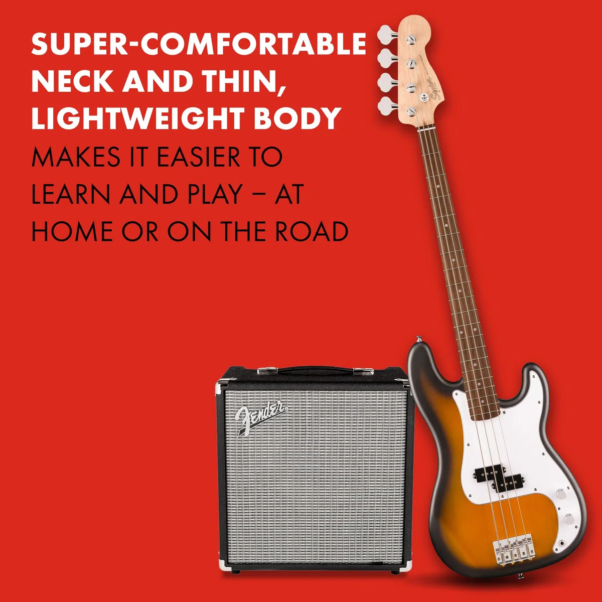 Squier by Fender Debut Collection Precision Bass, 2-Farb-Sunburst, Laurel Griffbrett
