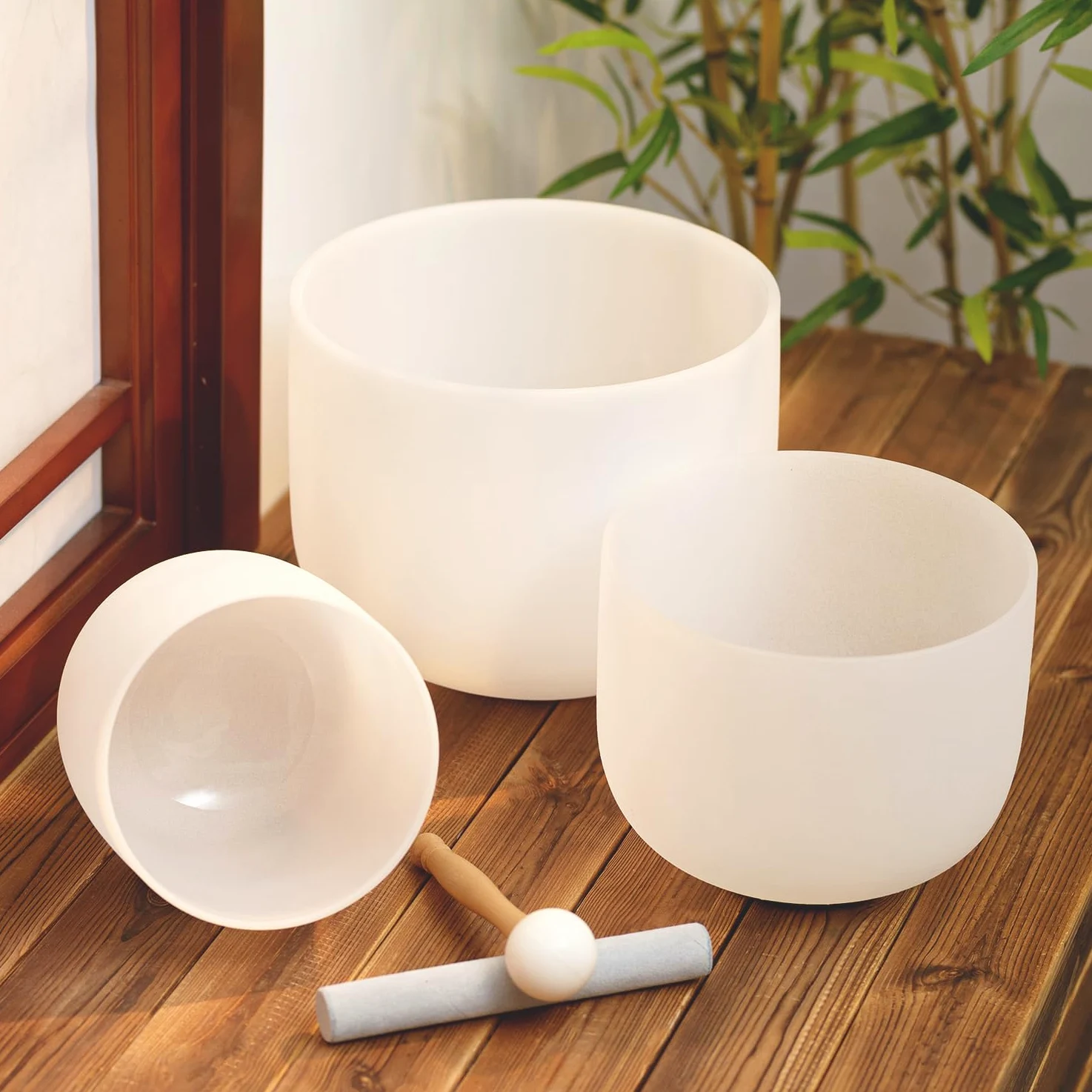 Hye-eun Kristall-Klangschalen, 432 Hz Klangschale 3er Set 10zoll C+8zoll F+6zoll A Meditations-Yoga-Schalen mit Tragetasche Klangtherapie and Gleichgewichtstherapie
