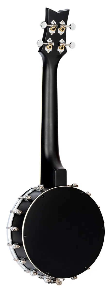 Ortega Guitars Banjo Ukulele Akustisch – Banjolele Series – Closed Back – Remofell/Ahorn, Schwarz (OUBJ100-SBK)