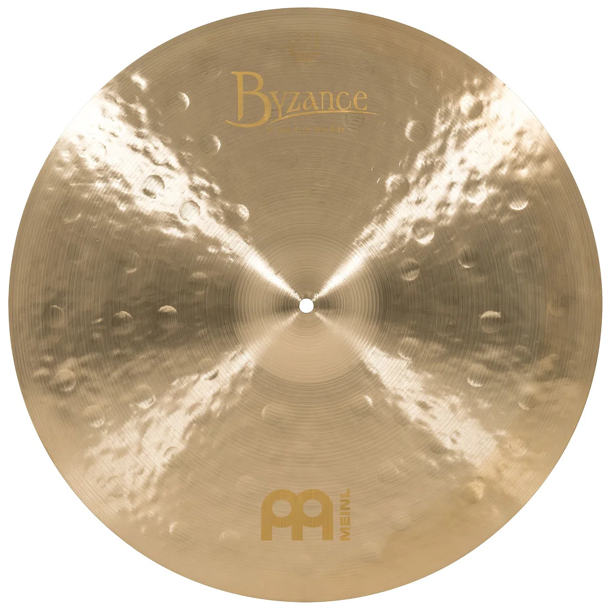 Meinl Cymbals Byzance Jazz Ride Extra Thin 22 Zoll (Video) Schlagzeug Becken (55,88cm) B20 Bronze, Traditionelles Finish (B22JETR)