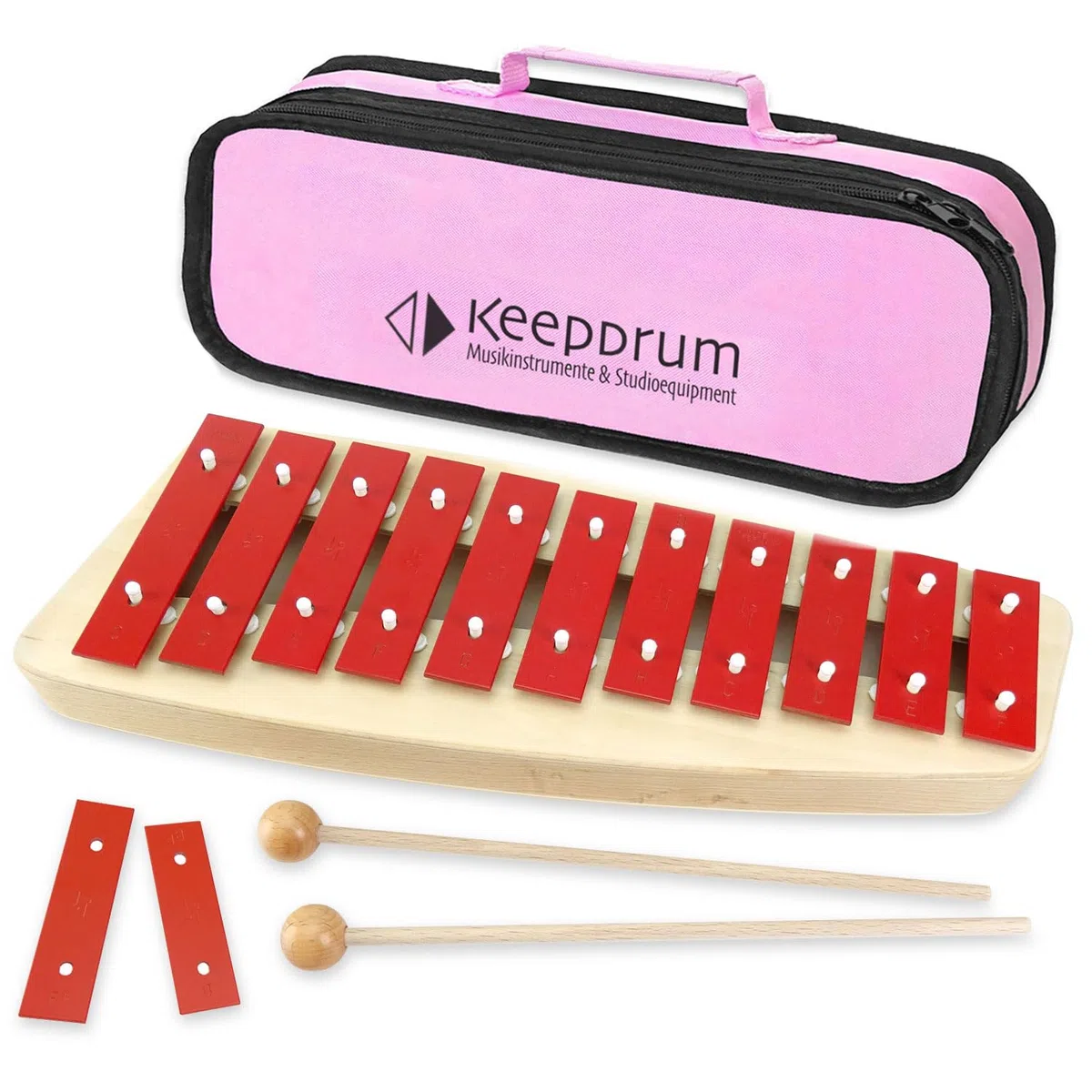 Sonor NG10 NG-10 Xylophon Glockenspiel + keepdrum Tasche Bag Pink Rosa