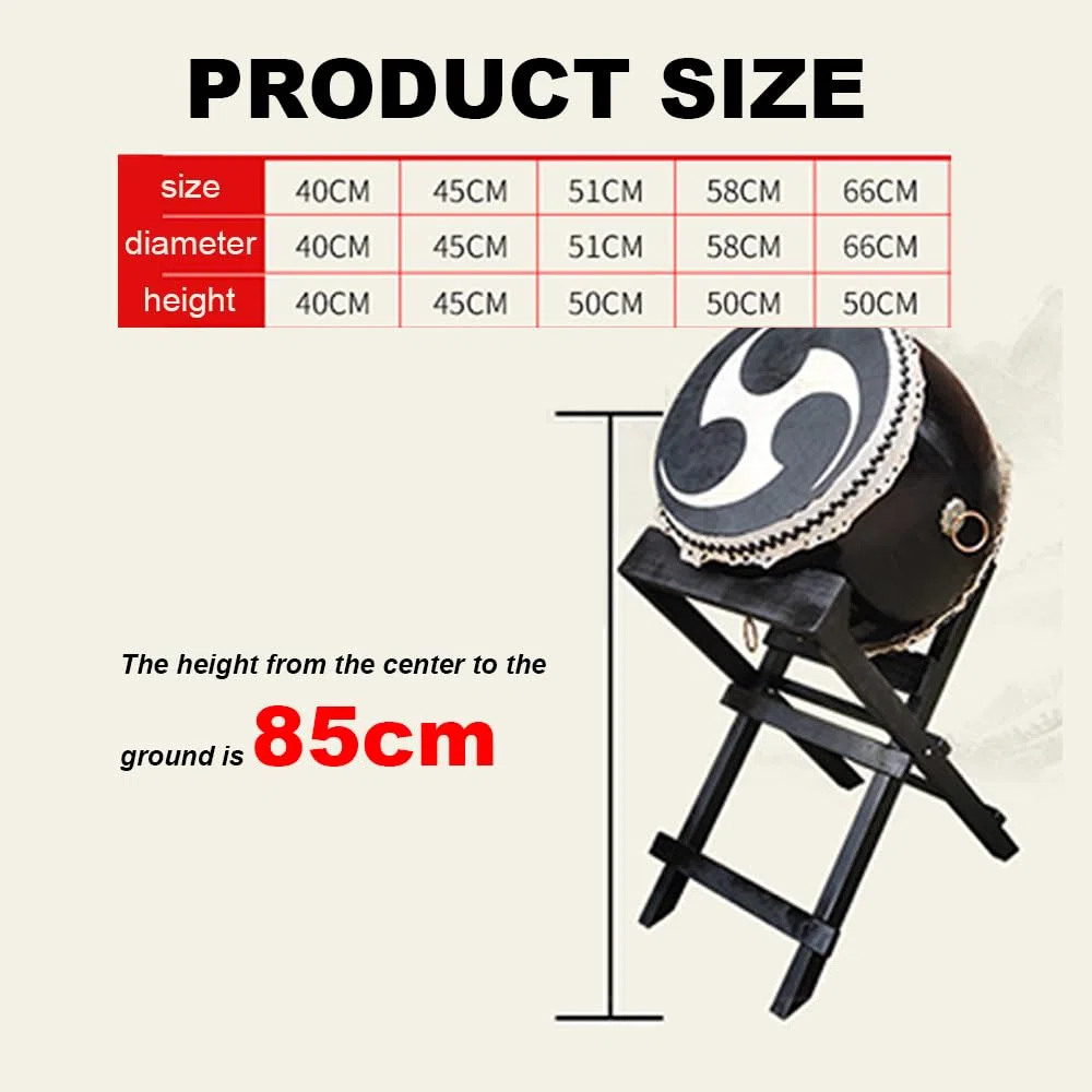Japanische Taiko -Drum -Set Mit Versenkbarem Diagonalen Drums -Stand, Einem Mächtigen Bandinstrument,40CM