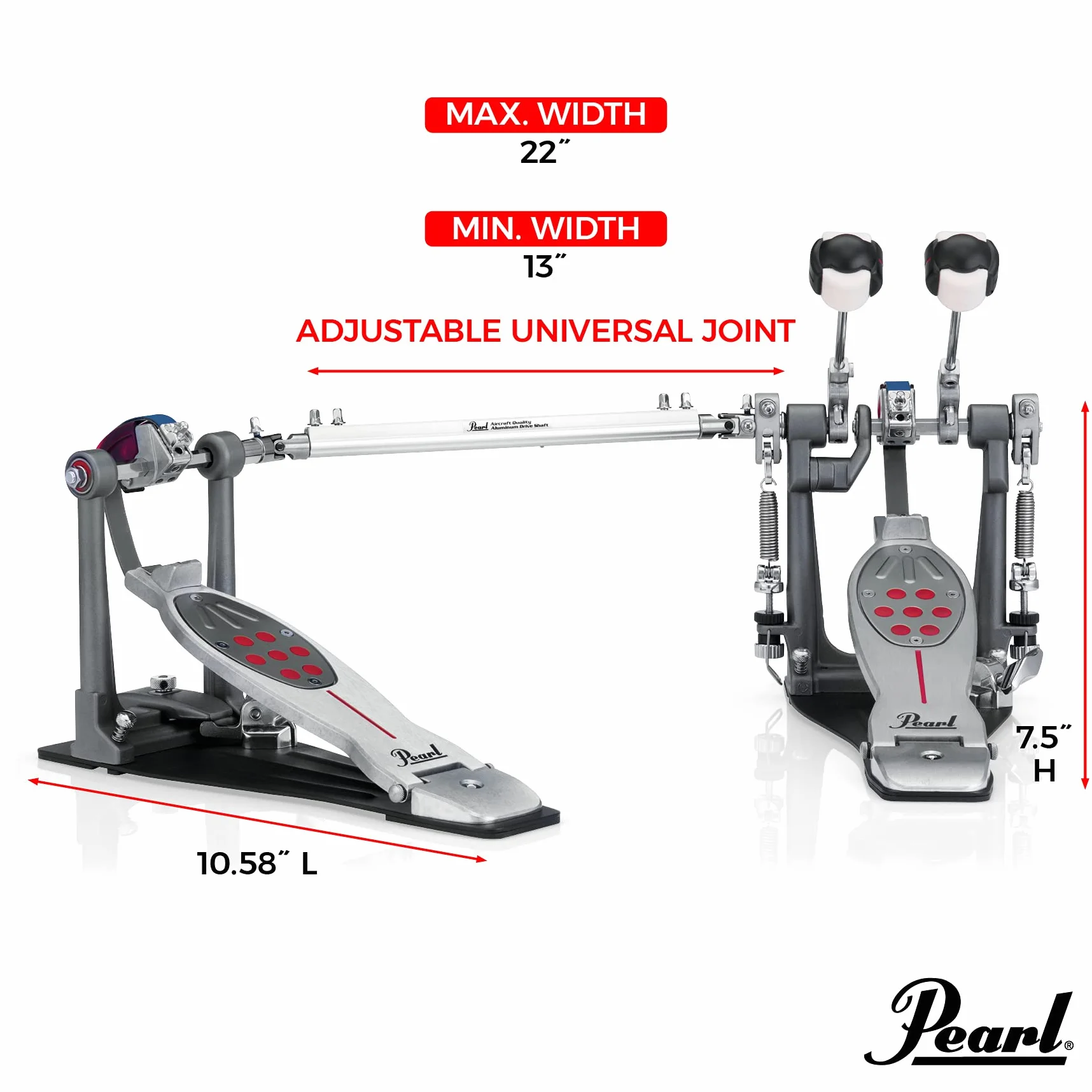 Pearl p2050 C Eliminator: Redline Single Bass Drum Pedal, Kette Drive Doppelkettenantrieb