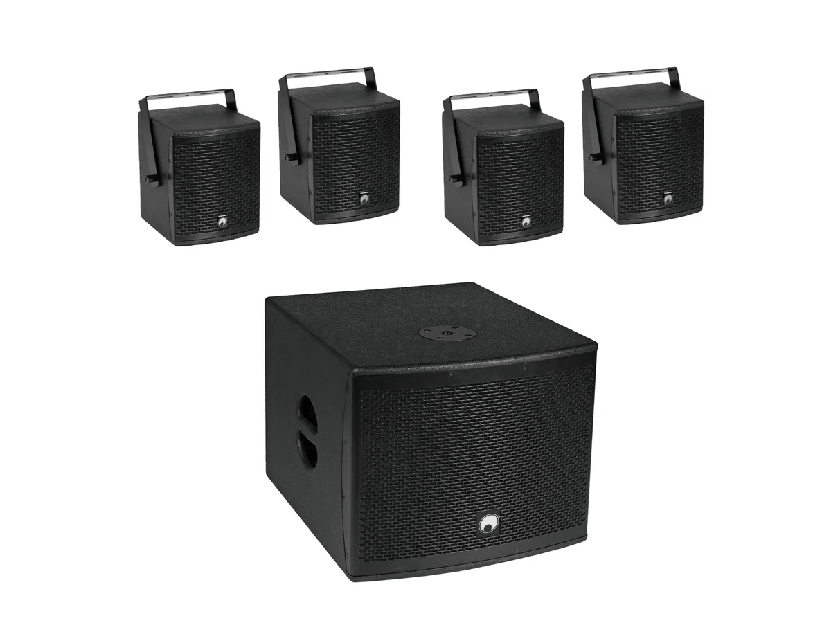 OMNITRONIC Set MOLLY-12A Subwoofer aktiv + 4X Molly-6 Top 8 Ohm, schwarz