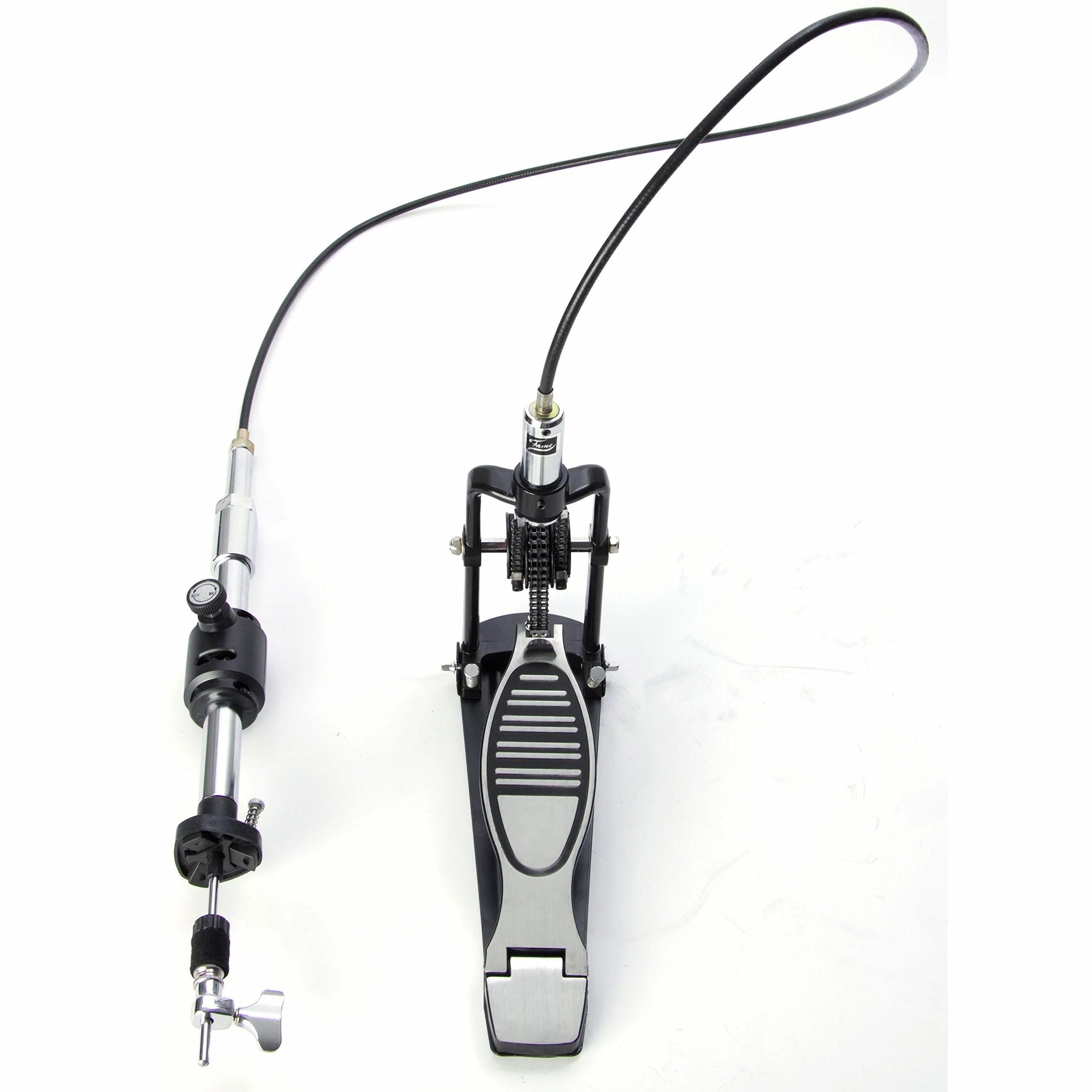 Fame Remote Cable HiHat Stand, Verchromt, Flexibel Positionierbar, 1,80m Kabel, Regulierbarer Trittwiderstand, Ideal für Individuelle Drum Setups
