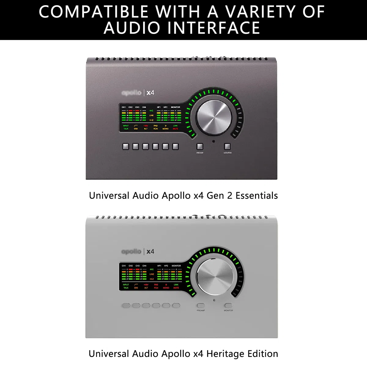 Musiin Audio-Interface-Hülle kompatibel mit Universal Audio Apollo x4 Gen 2 Essentials mit Gurt UA Apollo x4 Heritage Edition Daily Protection
