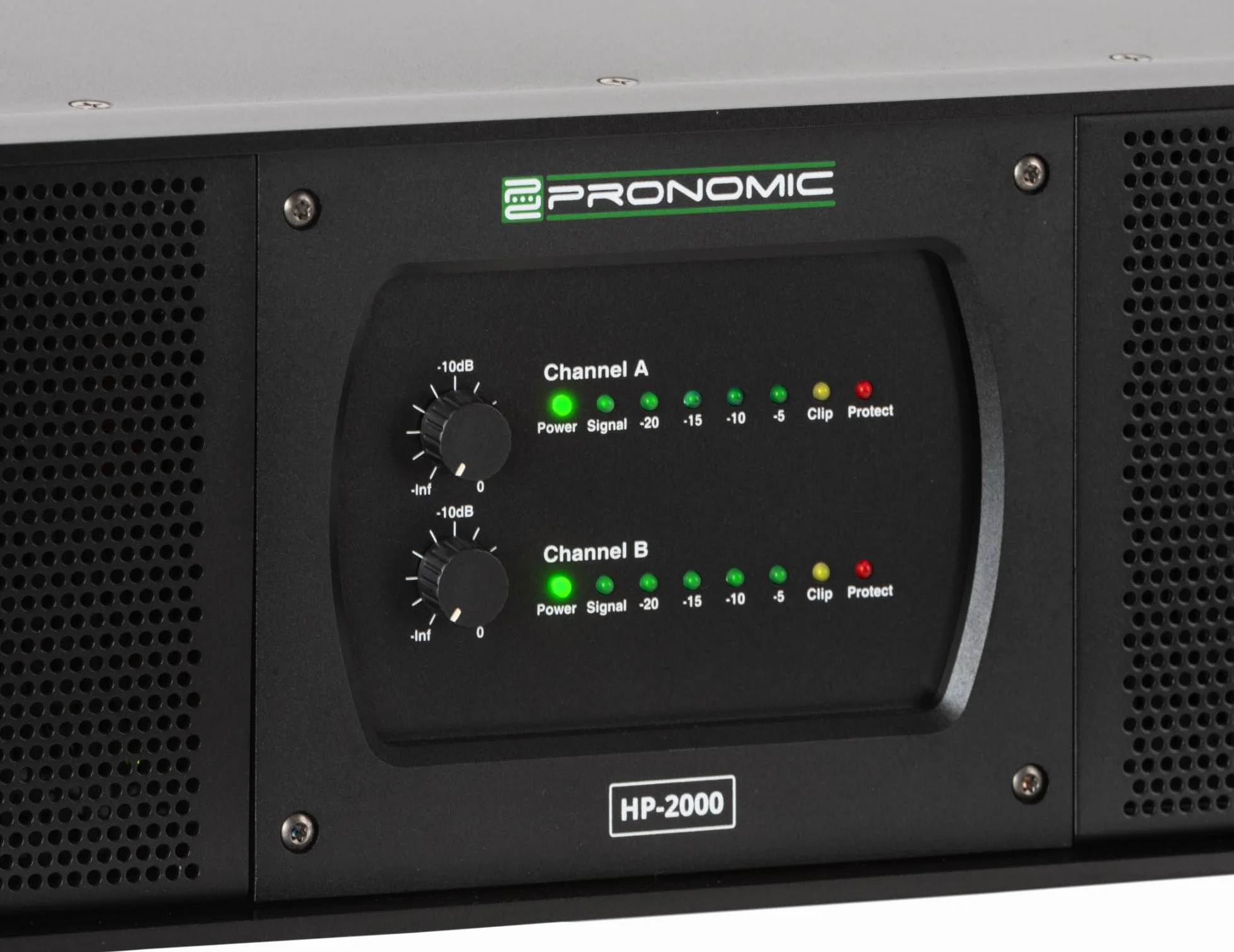 Pronomic HP-2000 Endstufe 2x 3000 Watt - Ausgangsleistung (4 Ohm): 2x 3000 Watt - Zuschaltbare Hoch-/Tiefpassfilter mit einstellbarer Crossover-Frequenz - Wählbare Eingangsverstärkung - Schwarz