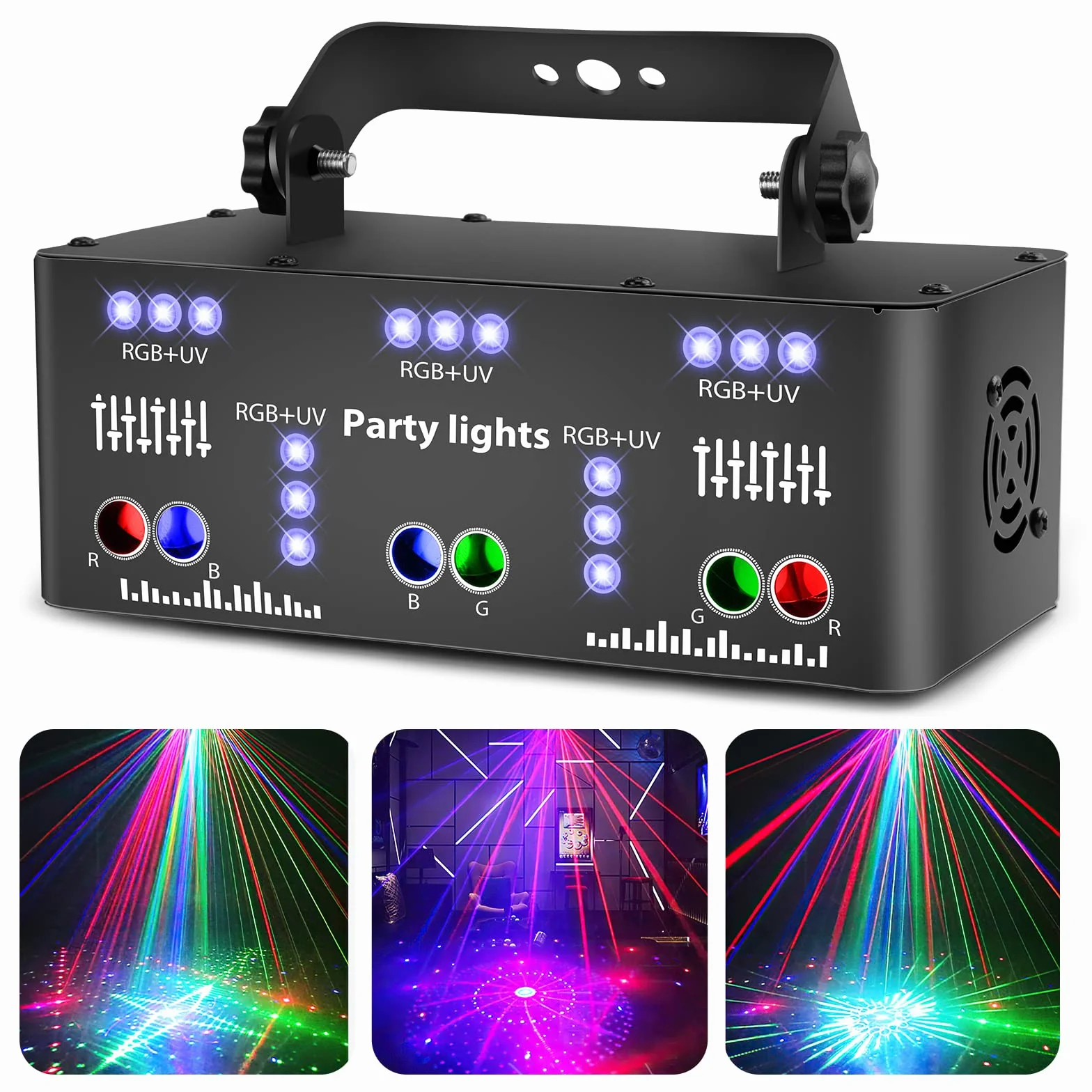 Discolicht Partylicht, LED RGB Licht DJ Projektor Musikgesteuert DJ Disco Lichter, DMX Effektstrahler Für KTV Familientreffen Hochzeit Geburtstag Halloween (LTB337021)
