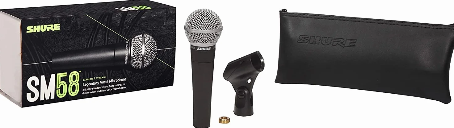Shure SM58 Dynamisches Gesangsmikrofon mit Nierencharakteristik, pneumatischer Stoßdämpfer & Stagg SMC10 Mikrofon-Kabel 10m, XLR-Buchse-auf-XLR-Stecker