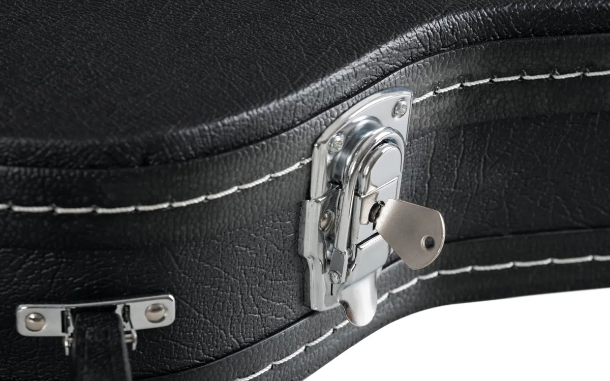 ROCKTILE Gitarrenkoffer für Halbakustik Gitarre ES-Style II - gepolstertes Hardcase - integriertes Innenfach - abschließbar - Gesamtlänge: 106 cm - Schwarz
