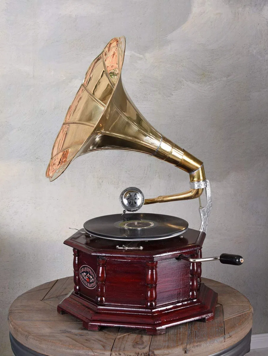 Trichtergrammophon his Masters Voice Tischgrammophon Dekoration Grammofon Antik Grammophone lup006 Palazzo Exklusiv