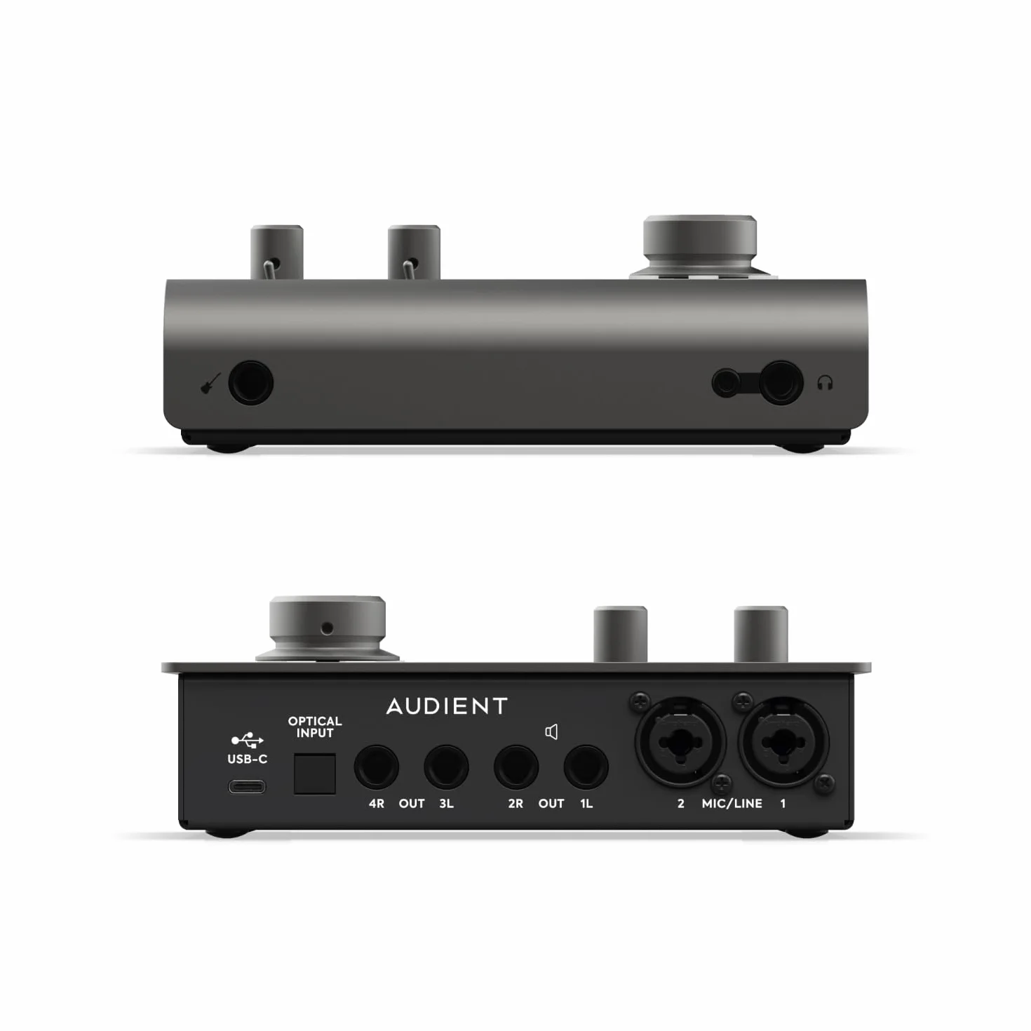 Audient Audiointerface iD14 MKII, 2 Class-A Mikrofonvorverstärkern (High Performance USB-Audiointerface, USB-C Anschluss, Monitor Mix und Monitor Panning Funktion, 2 Kopfhörerausgänge), iD MKII