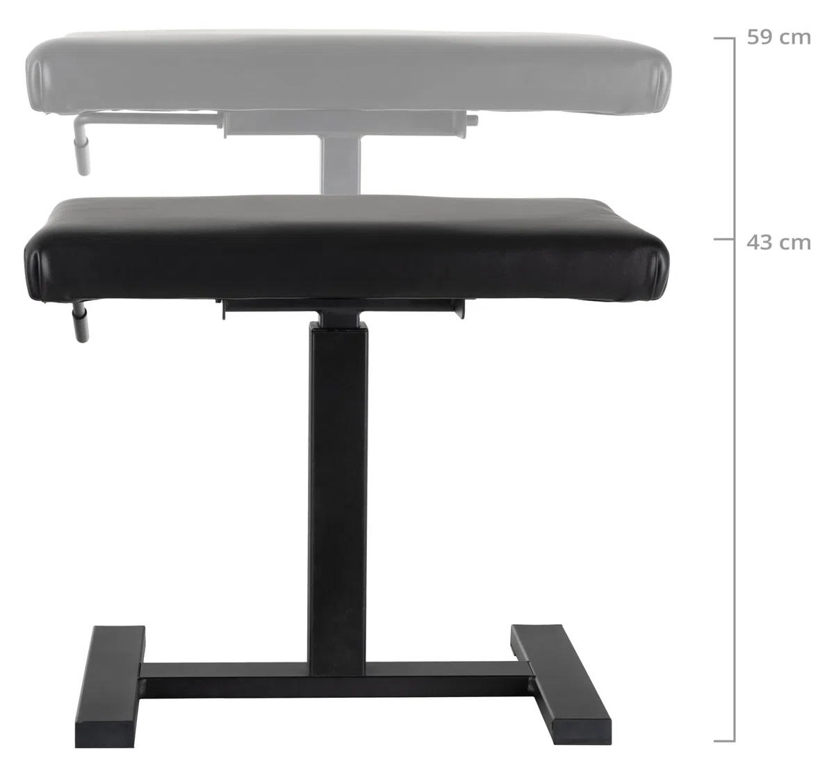 Classic Cantabile Pianobank “Easy” - Hydraulische Pianobank - Sitzhöhe mittels Öldruckfeder von 43 bis 59 cm verstellbar - Sitzbezug aus Kunstleder - Sitzfläche: 52 x 33 cm - Schwarz