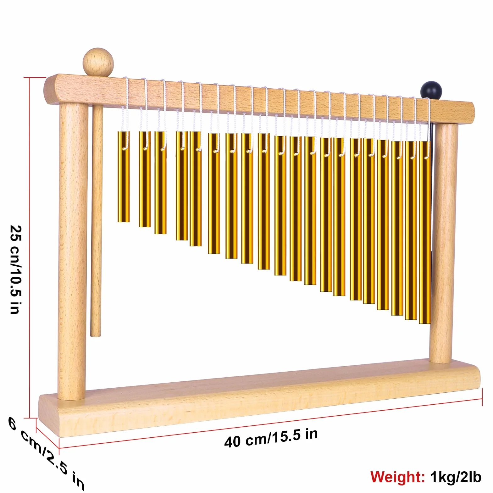 AKLOT Klangheilendes Klangspiel, Instrument, Meditation, 20 Töne, Tischklingel