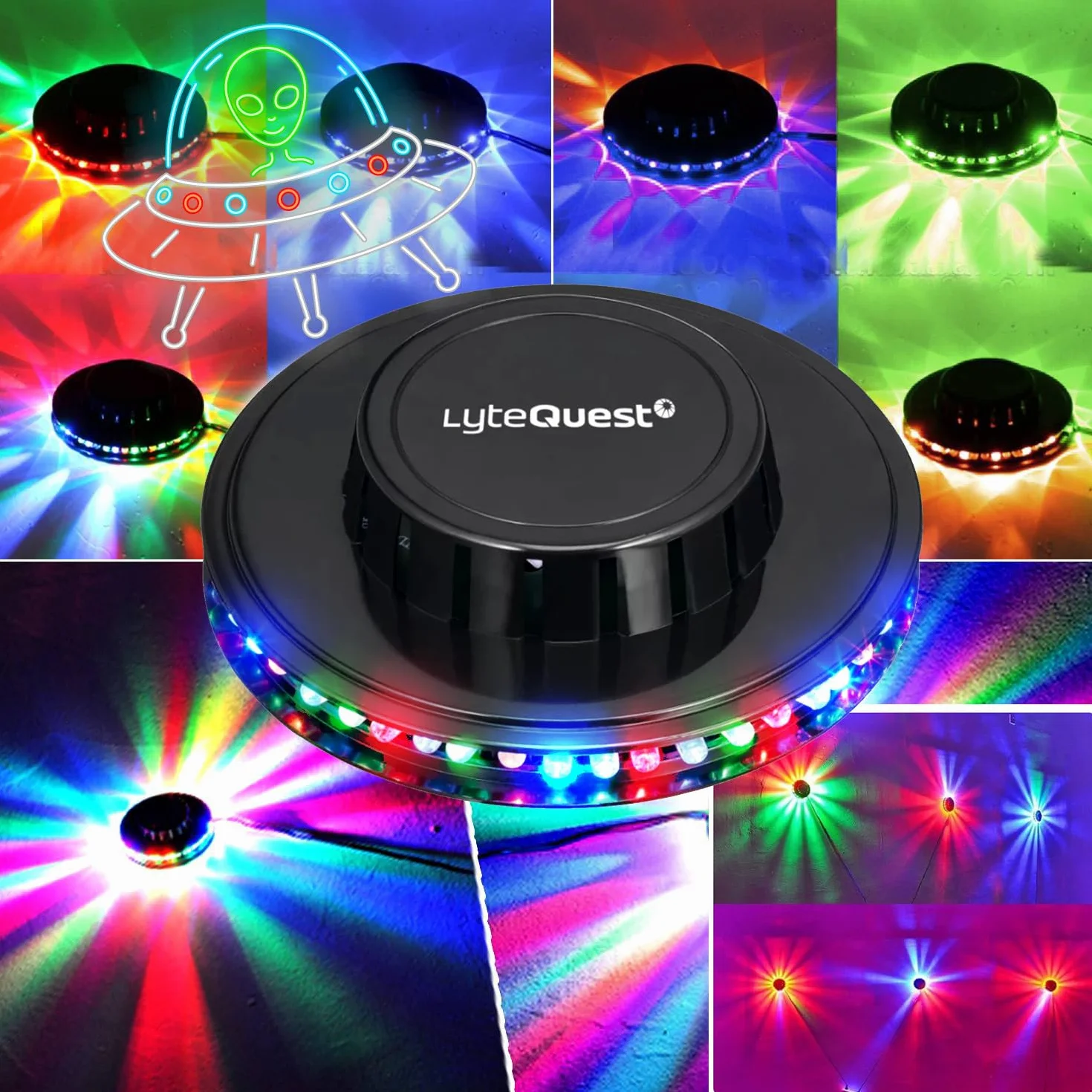Soundpaket 3200W Passiv Lautsprecher Komplettset, 2x 600W, Mischpult, 4x Xperformer + LED-UFO, Standfüße