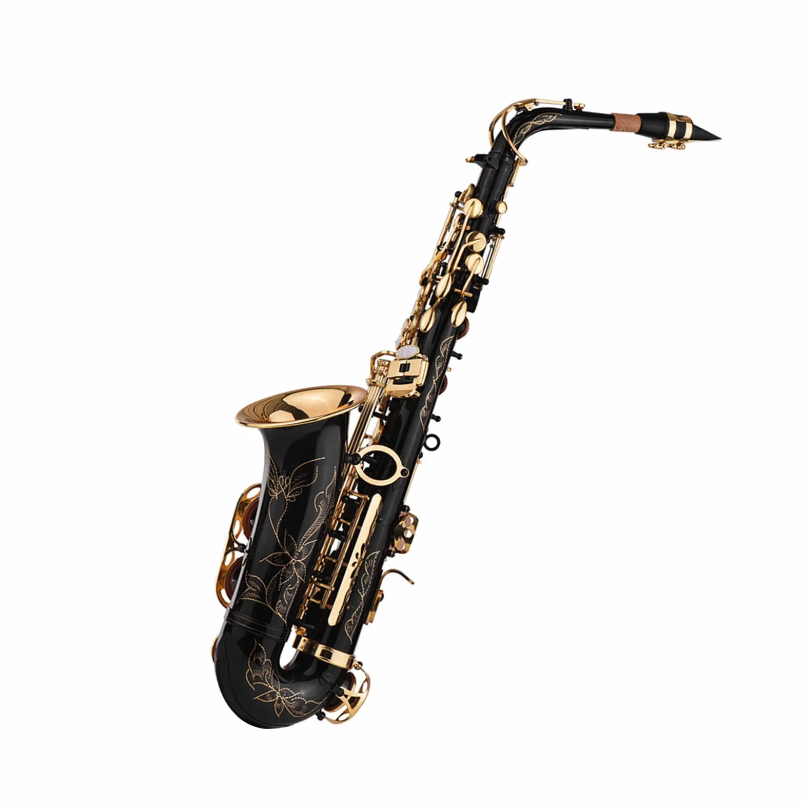 Saxophon Eb Alto Sax Brass lackiert Gold 82Z Key mit gepolsterter Handschuhe Reinigungstuch Bürste Saxophonriemen Schilf