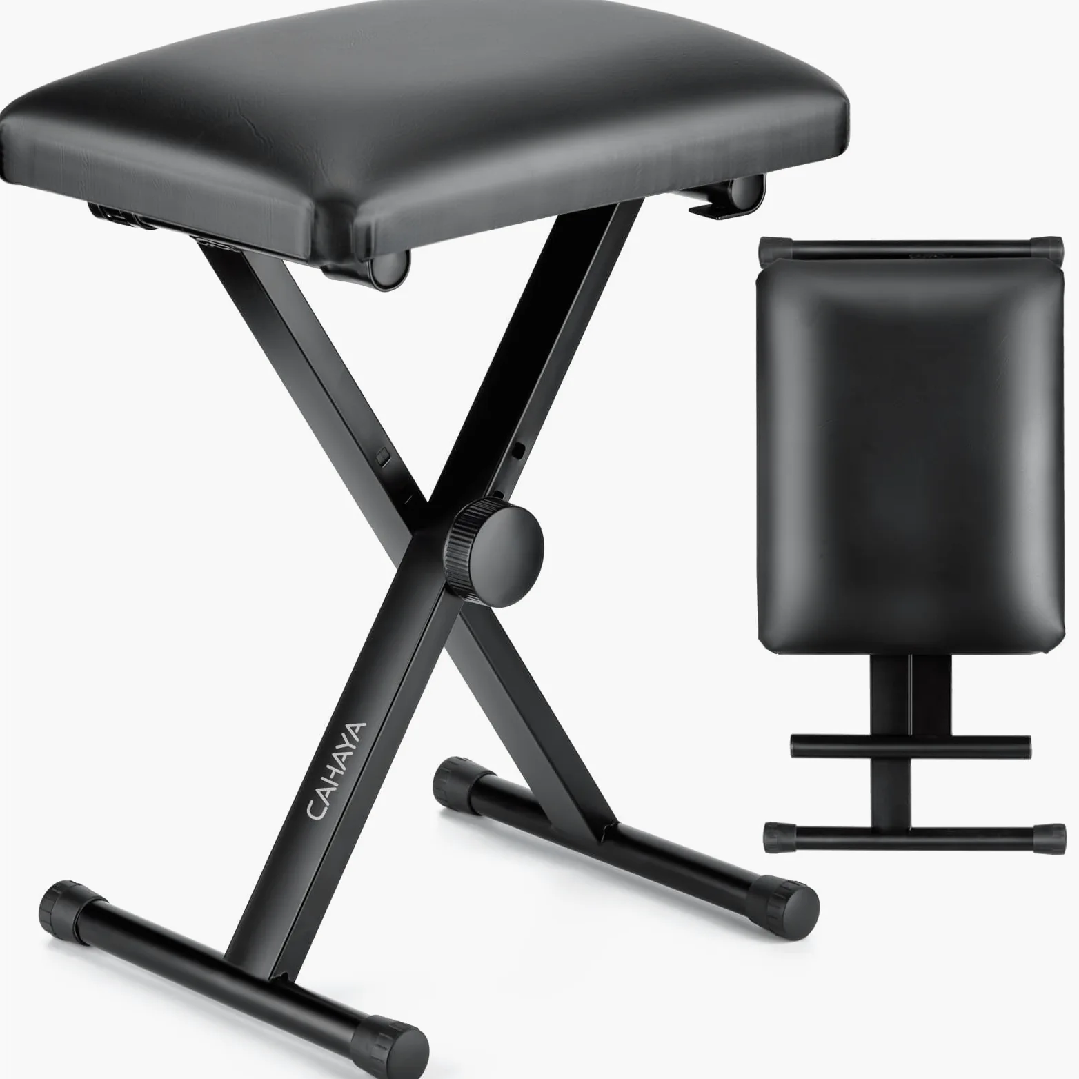 CAHAYA keyboardbank 3-Fach höhenverstellbar klavierbank klappbarer Klavierhocker X-förmig Klavier Sitzbank Pianobank stabil Piano Stool Gepolsterter Klavierstuhl CY0333
