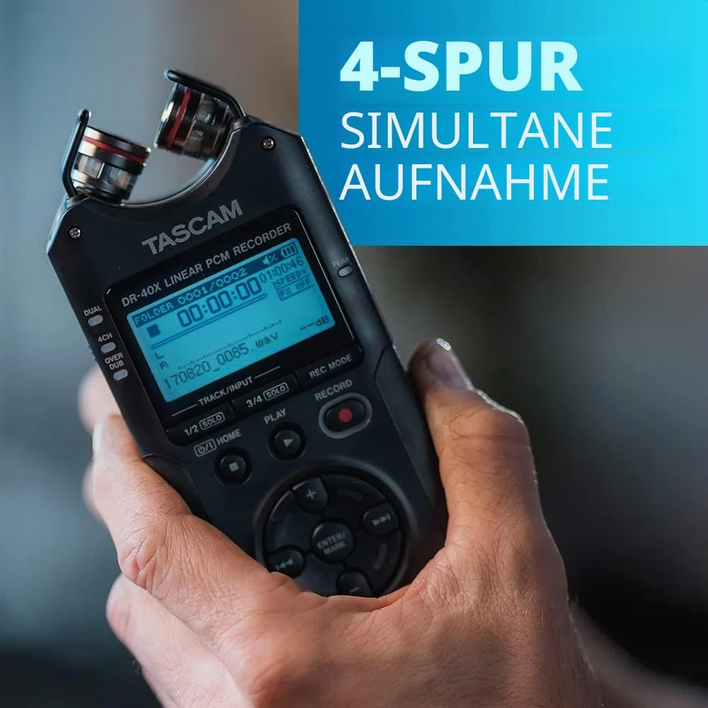 Tascam DR-40X 4-Slot Handheld Recorder mit USB-Schnittstelle