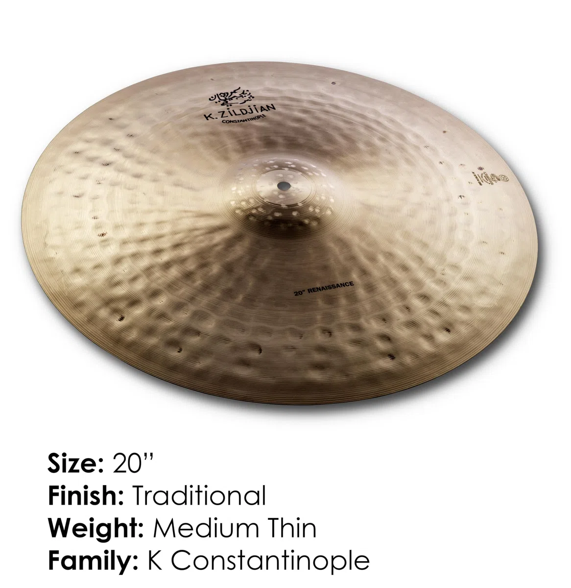Zildjian K Constantinople Series - 20 Zoll Renaissance Ride Cymbal
