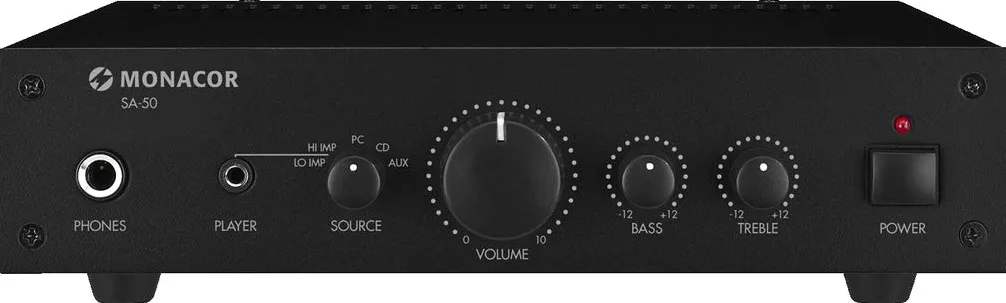 MONACOR SA-50 Kompakter Universal Stereo-Verstärker schwarz, 254620