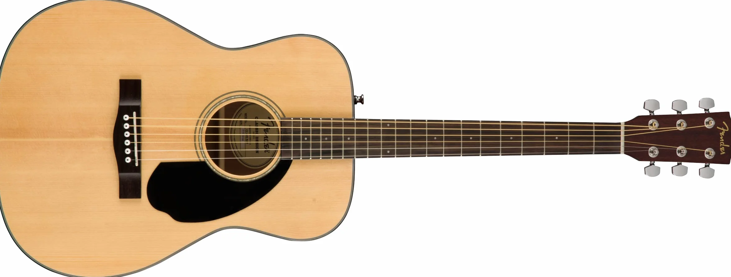 Fender CC-60S Concert Akustikgitarre, Walnussgriffbrett, Natur, Inklusive kostenloser virtueller Kurse auf Fender Play