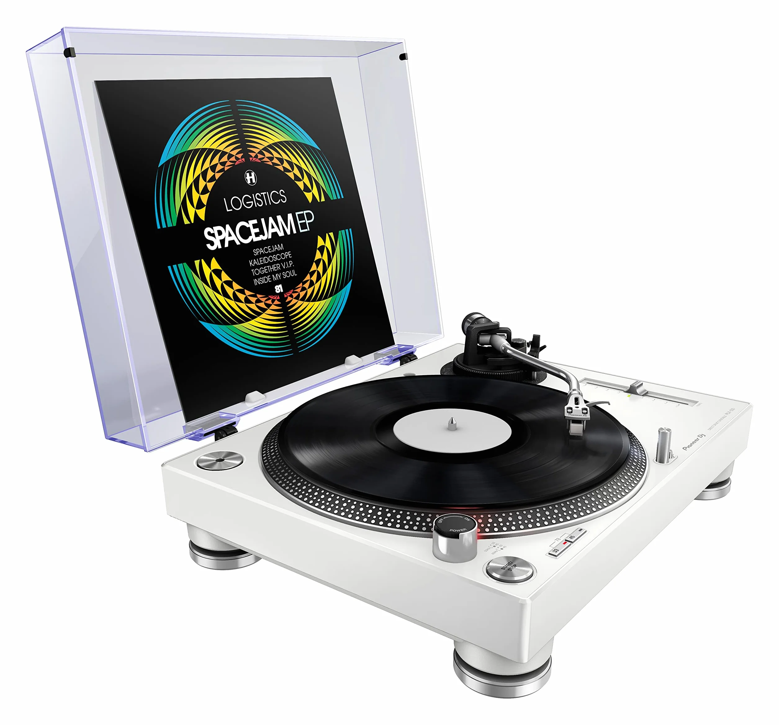 Pioneer DJ PLX-500-W DJ-Plattenspieler mit Direktantrieb, Weiß & Reloop Concorde Black – Sphärisch geschliffenes Tonabnehmersystem mit robuster Konstruktion