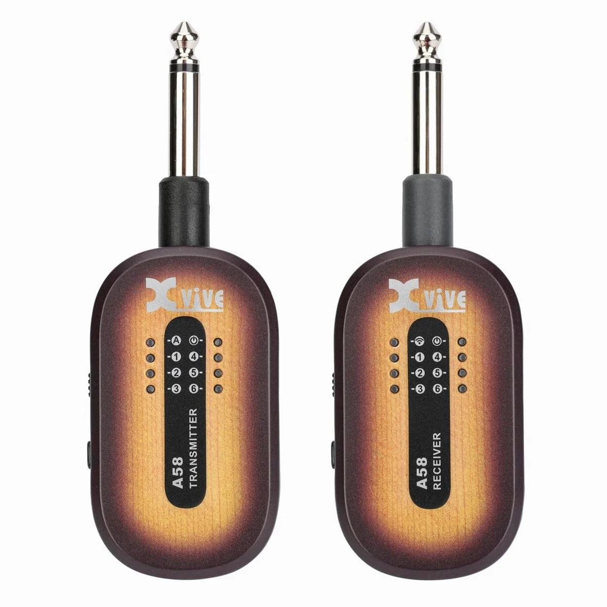 XVive A58 Guitar Wireless System – Digitales 5,8 GHz Funksystem für Gitarre & Bass, geringe Latenz, Vintage Sunburst Finish