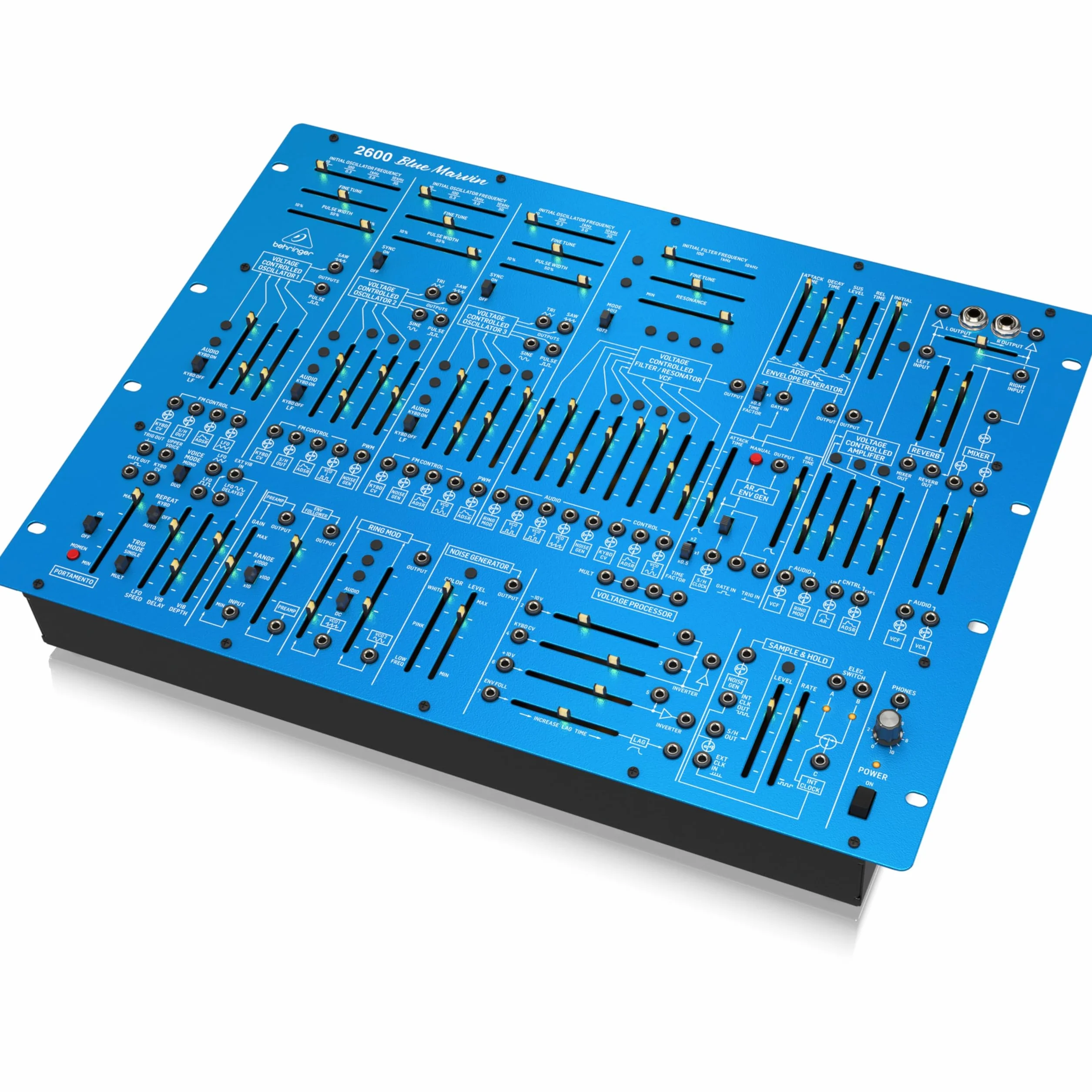 Behringer 2600 BLUE MARVIN Special Edition halbmodularer analoger Synthesizer mit 3 VCOs und Multi-Mode-VCF im 8U-Rack-Mount-Format
