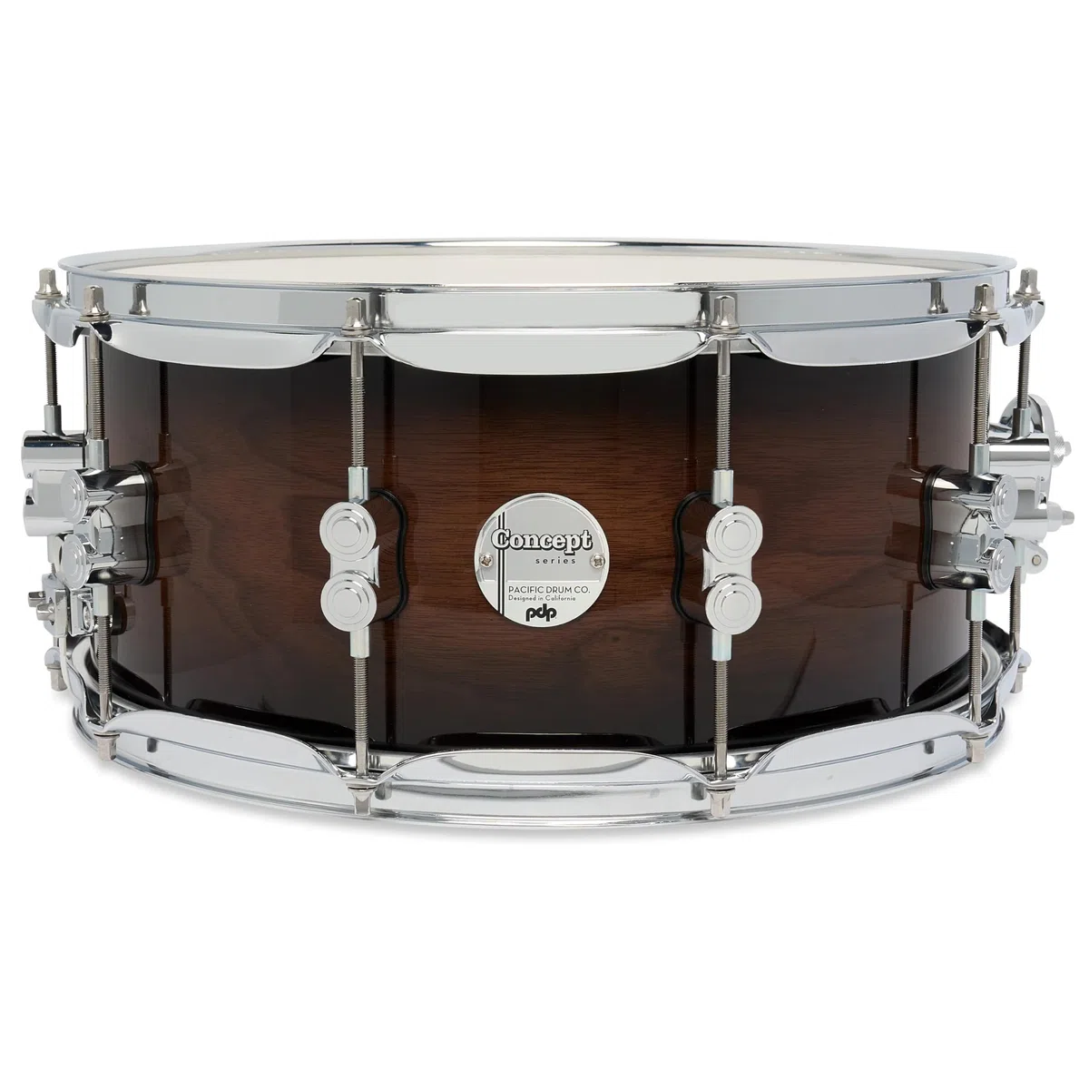 Pacific Drums Concept Maple Snare Drum, 14" x 6,5", Exotic Walnut to Charcoal
