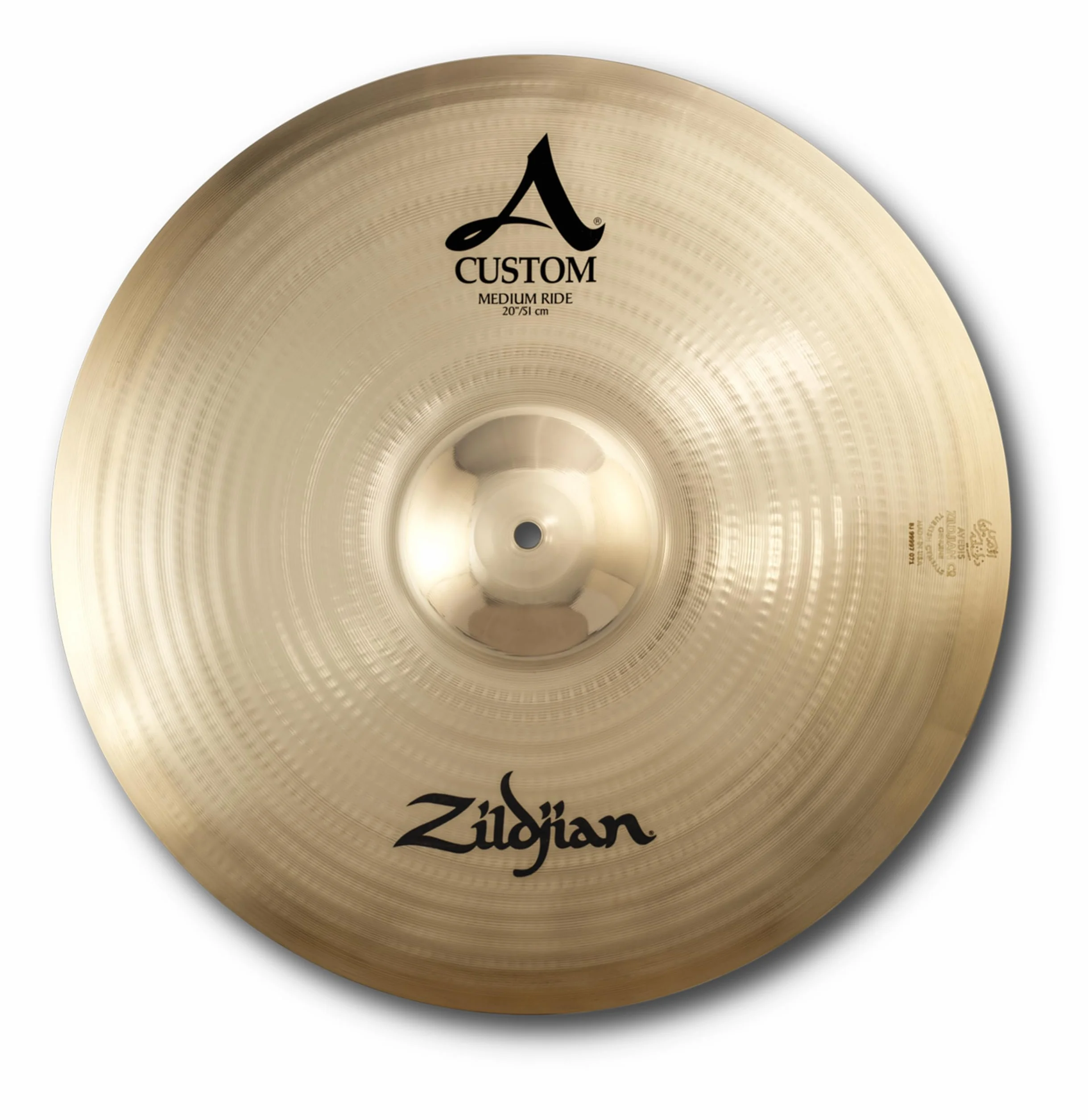 Zildjian A Custom Series - 20" Medium Ride Cymbal - Brilliant Finish, Updated