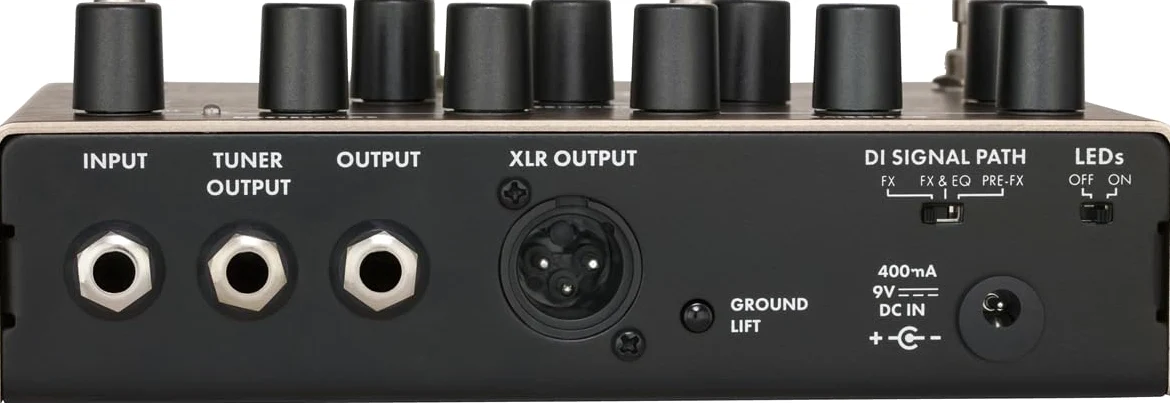 Fender Downtown Express Bass Multi-Effektpedal, Kompressor, Overdrive, 3-Band EQ, Direktausgang, LED-beleuchtete Regler, Effektreihenfolge-Umschalter