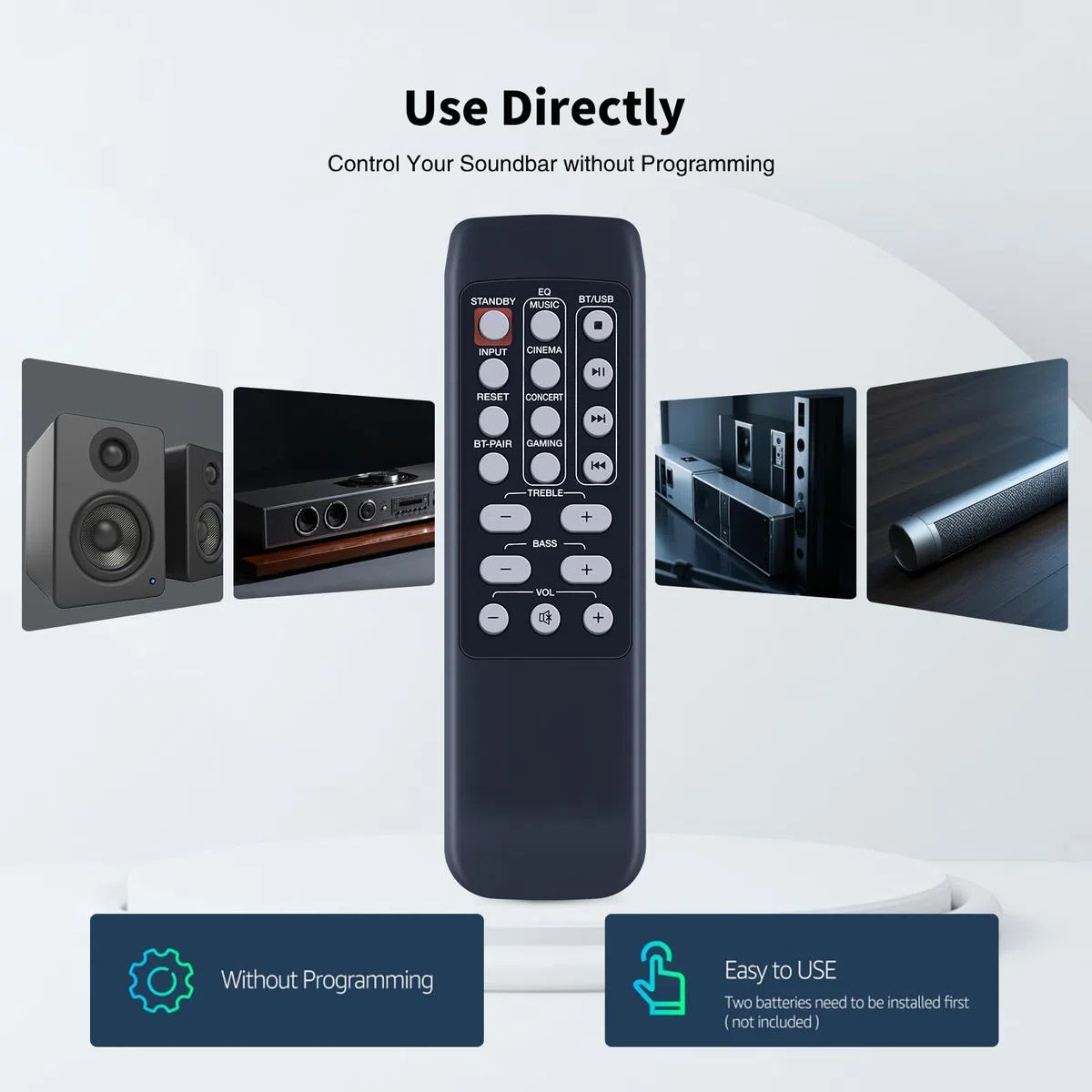 New MF8360 Ersatzfernbedienung für Creative Stage 51MF8360AA002 2.1-Kanal Untermonitor-Soundbar-Lautsprechersystem MF8360AA002,für Axess SBBT1211 BBT1206
