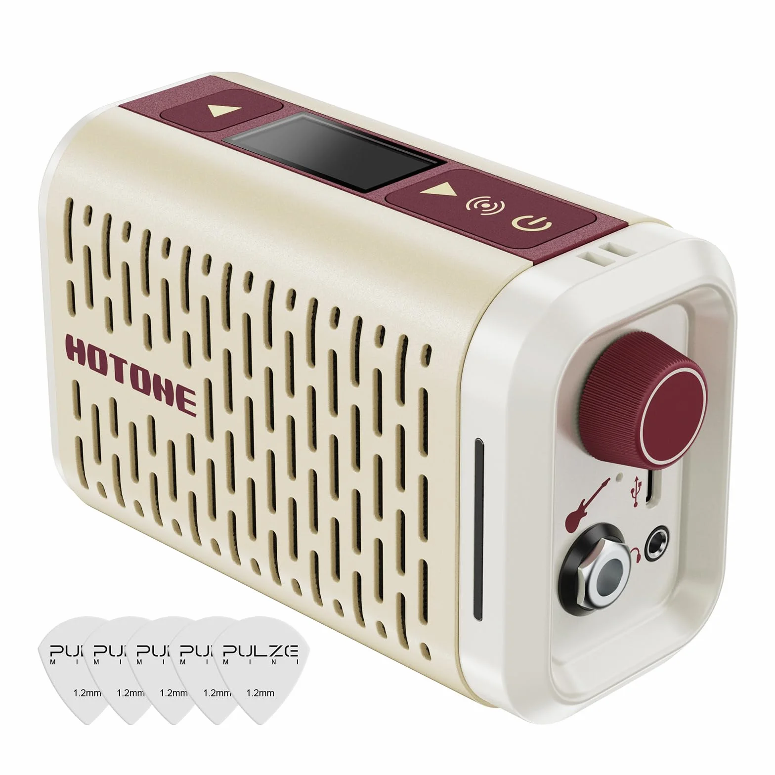 HOTONE Mini Verstärker mit Modeling-Funktion, multifunktionaler BT Gitarren Bass IR Lautsprecher mit Multi FX Mobile App Pulze Mini AP-5