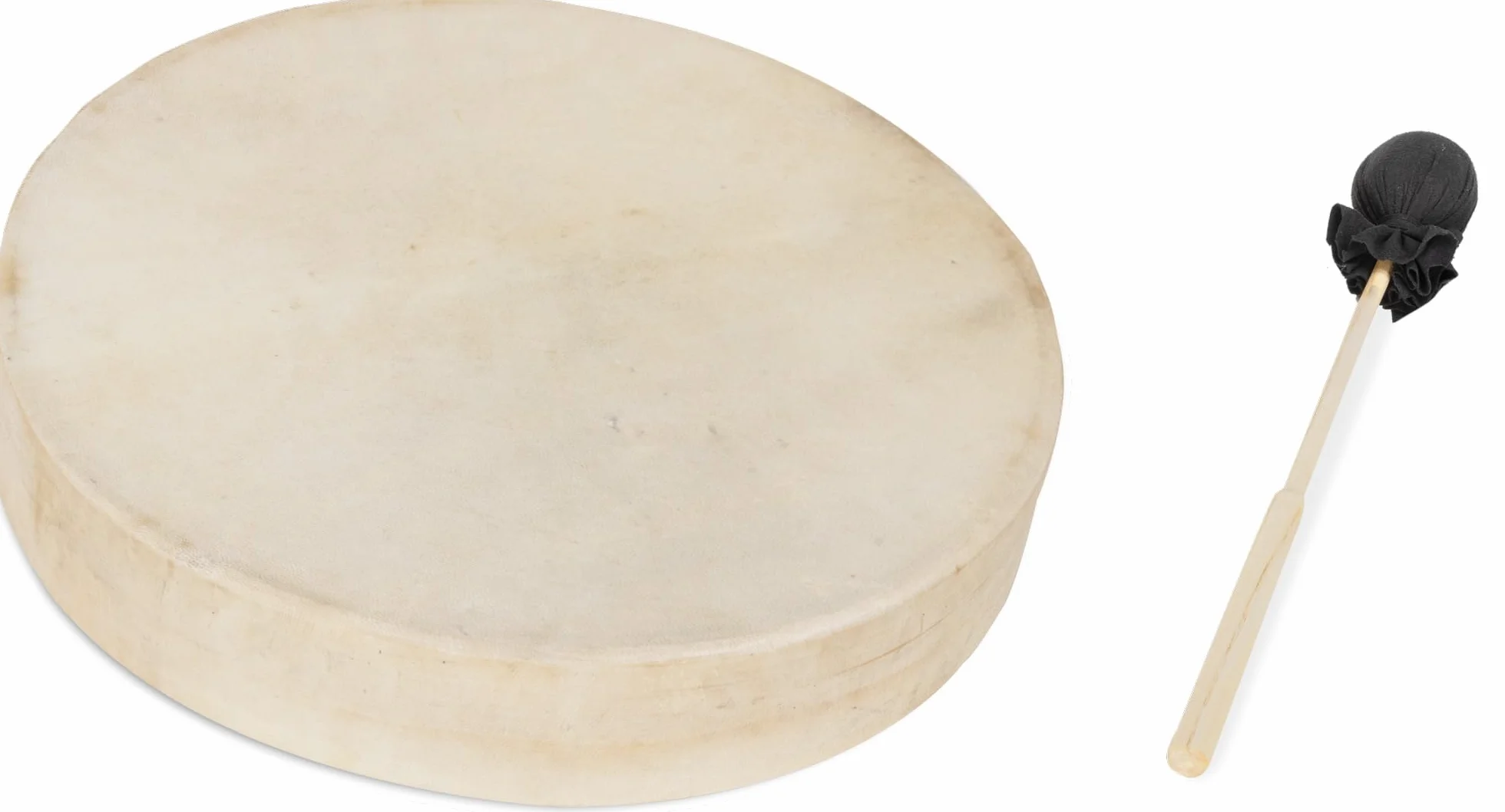 Classic Cantabile SD-16 Schamanentrommel - Handgefertigte Rahmentrommel aus Esche mit echter Ziegenfell, tiefer Klang für Meditation, Ritual & Klangtherapie (18" Ziegenfell, Trommel einzeln)