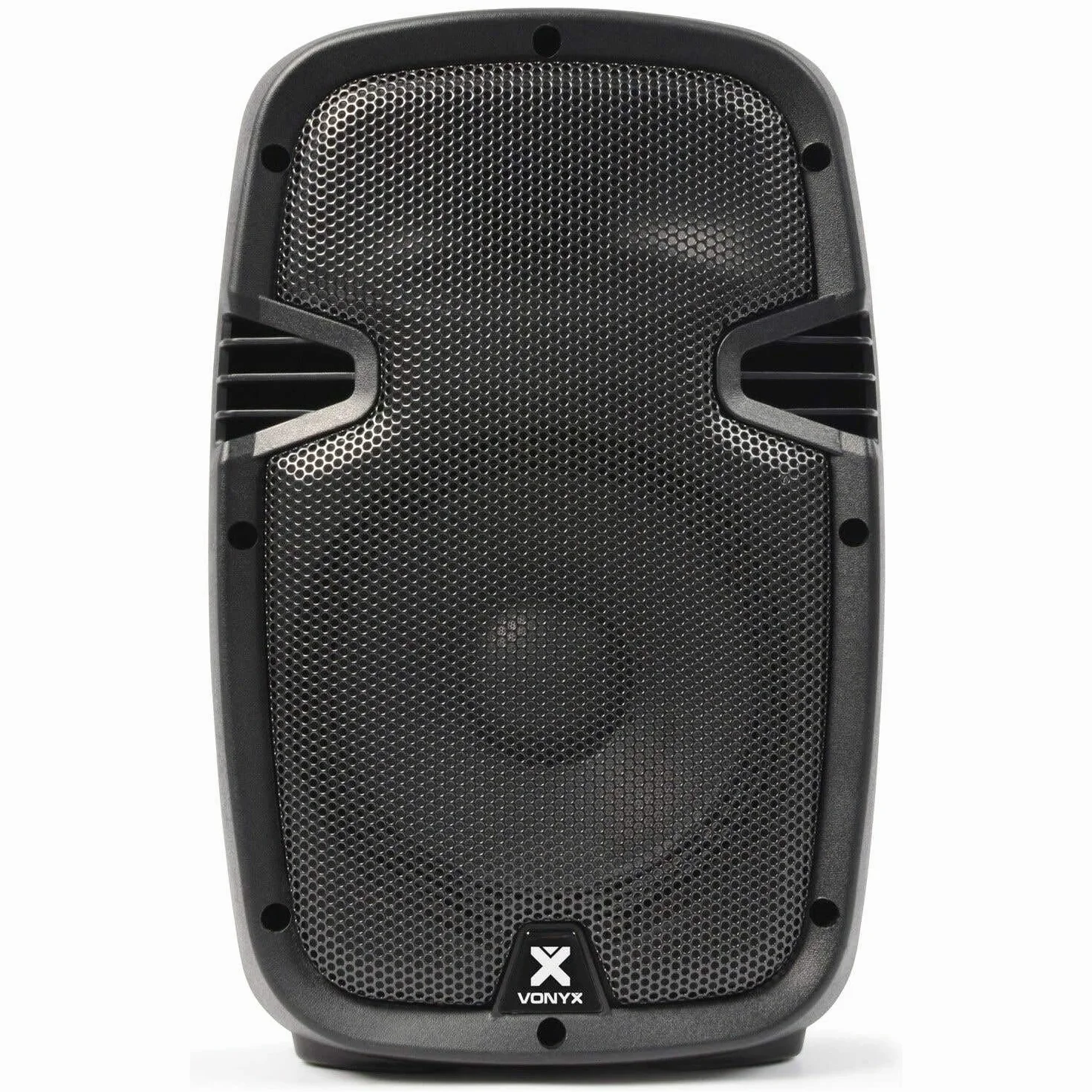 Vonyx SPJ-800A - PA Aktiv Lautsprecher, 200 Watt, 8 Zoll High End Aktiv Speaker, DMX, Cinch, mit Tophat & Transport-Rollen, Fernbedienung, Monitor Boxen, Karaoke - Schwarz