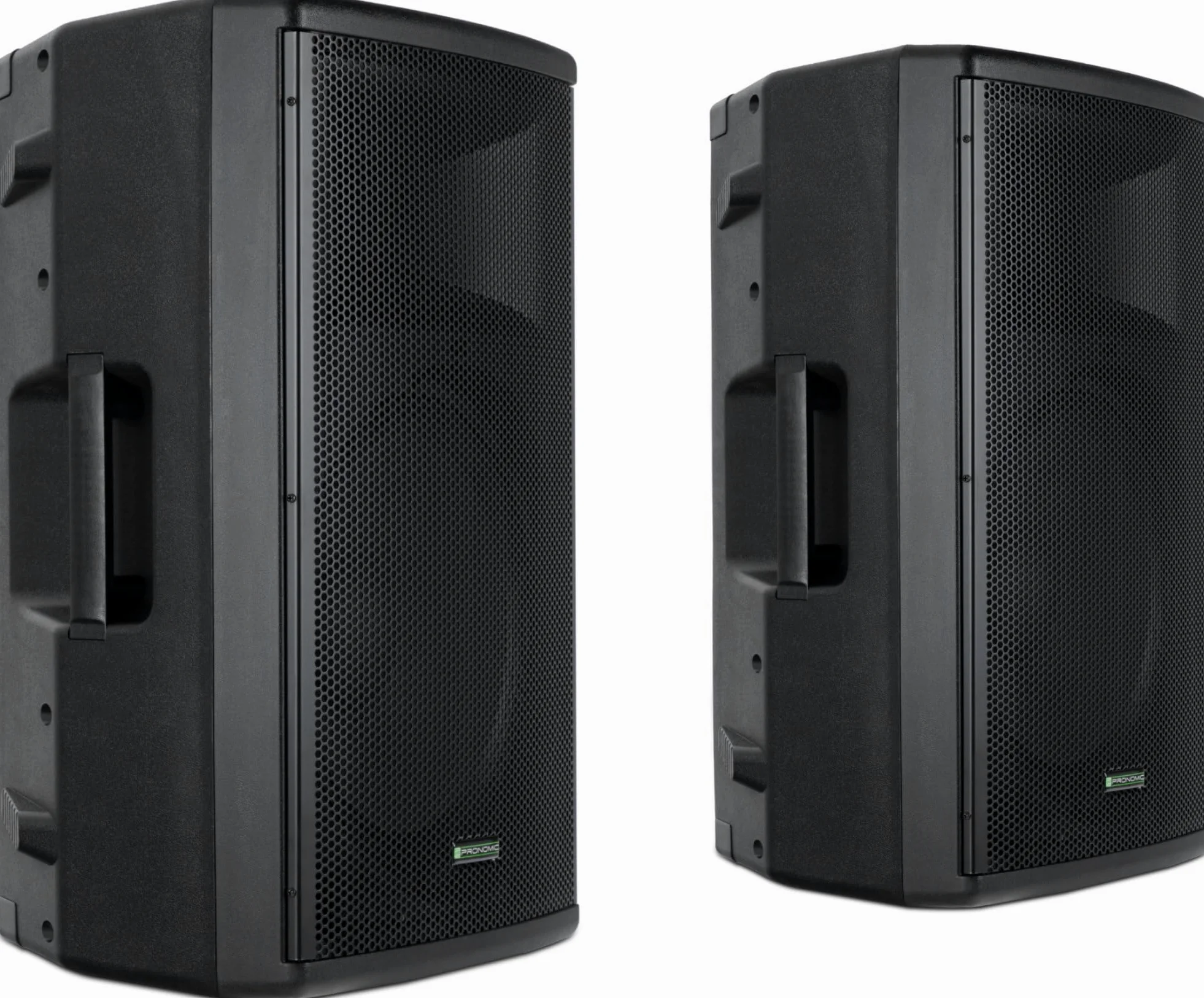 Pronomic E-212 MA Stative Set - 2 aktive 2-Wege Boxen - Leistung: 2X 120 Watt (RMS) - 12" Woofer + 1,0" Kompressions-Treiber - Bluetooth - MP3-Player mit USB/SD - Monitorschräge - inkl. Stative
