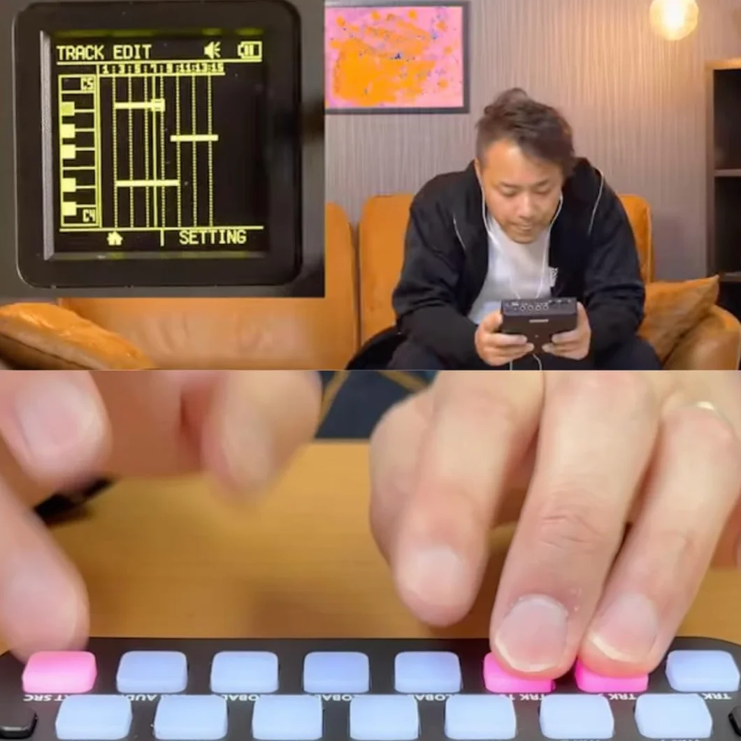 Sonicware SmplTrek [Sampler & Groovebox] 48kHz-16bit Sampler, 30 polyphone Stimmen, 10 Sequenzerspuren, 35 Effekte, 10 Kanalmixer, 15 anschlagdynamische Pads mit RGB LEDs
