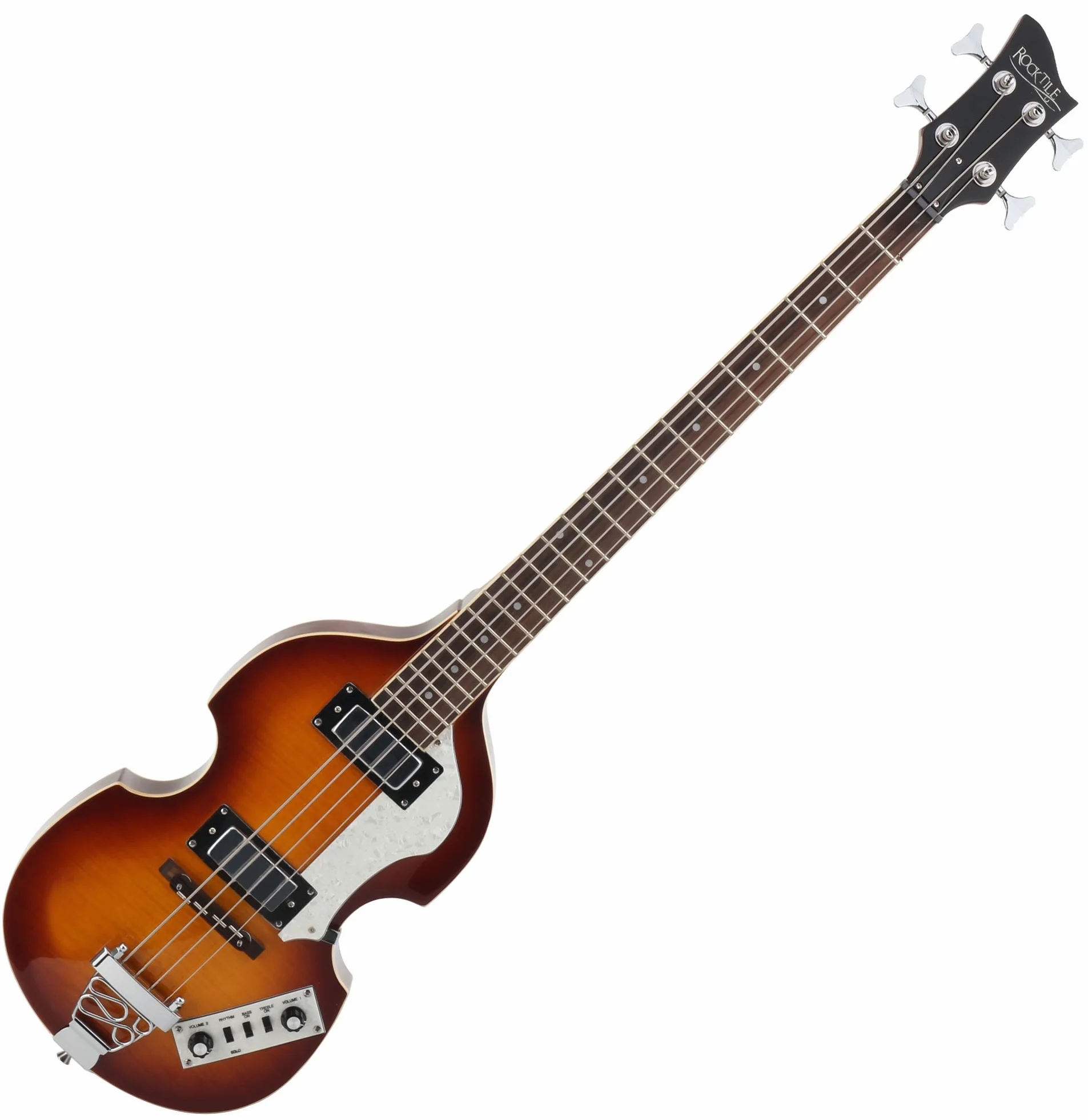 Rocktile VB-1 Sir Paul Vintage Beatbass Violinbass Bassgitarre Hollowbody 2 Humbucker Sunburst