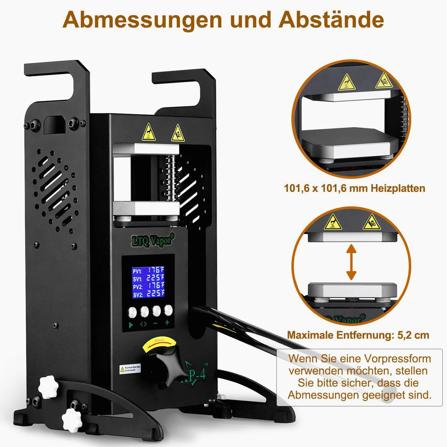 Rosin Presse 4 Tonnen Maschine 600 W Kolophonium-Extraktionsmaschine KP-4 für Kolophonium und getrocknete Blumen mit Temperaturregelung