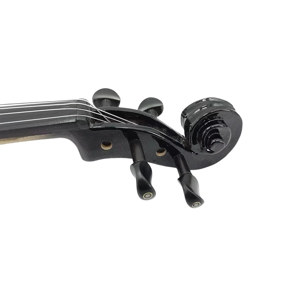 Yinfente 4/4 Akustische Bratsche in voller Größe, 4 Saiten, 40,6 cm, 41,9 cm, 38,1 cm, Fichtendecke, Ahornrückseite, Ebenholzbeschläge mit Hartschalenkoffer, Brasilholzbogen, Reinigungstuch, schwarz