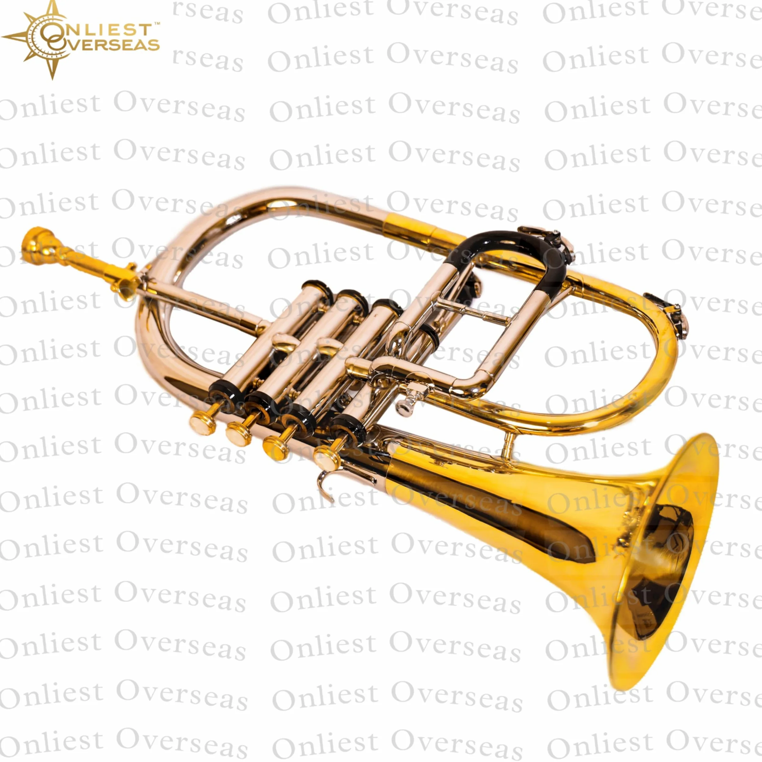 Flügelhorn 4 Ventile Messing Instrument mit Warmton Glatte Ventile für Musiker und Studenten