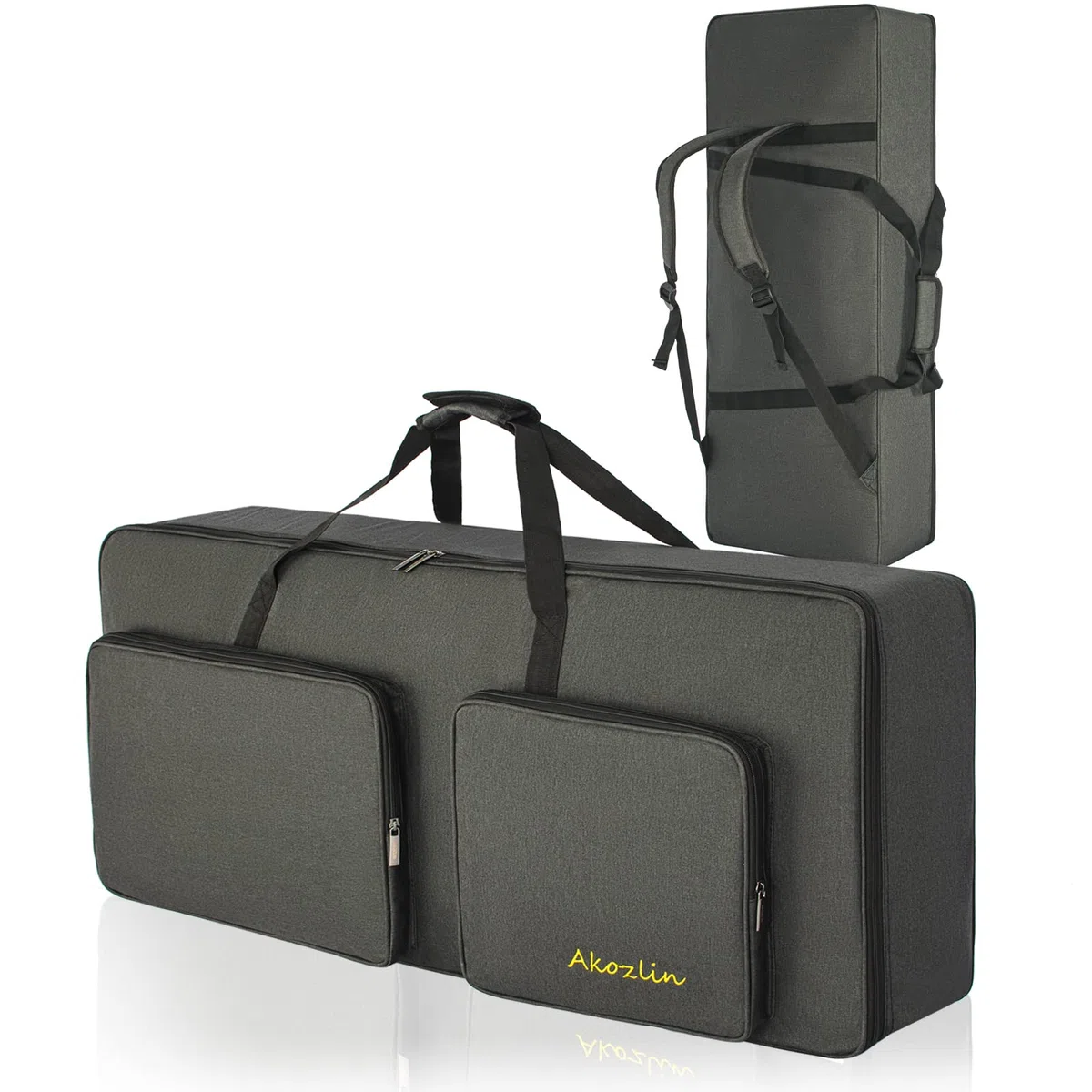 AKOZLIN 61 Keyboardtasche,Tragbar,Gepolstert,Wasserdicht,Oxford-Stoff | Gepolstert, Gigbag, Universell, Wasserdicht,10 mm Perlwatte-Polsterung,107 x 45 x 17 cm