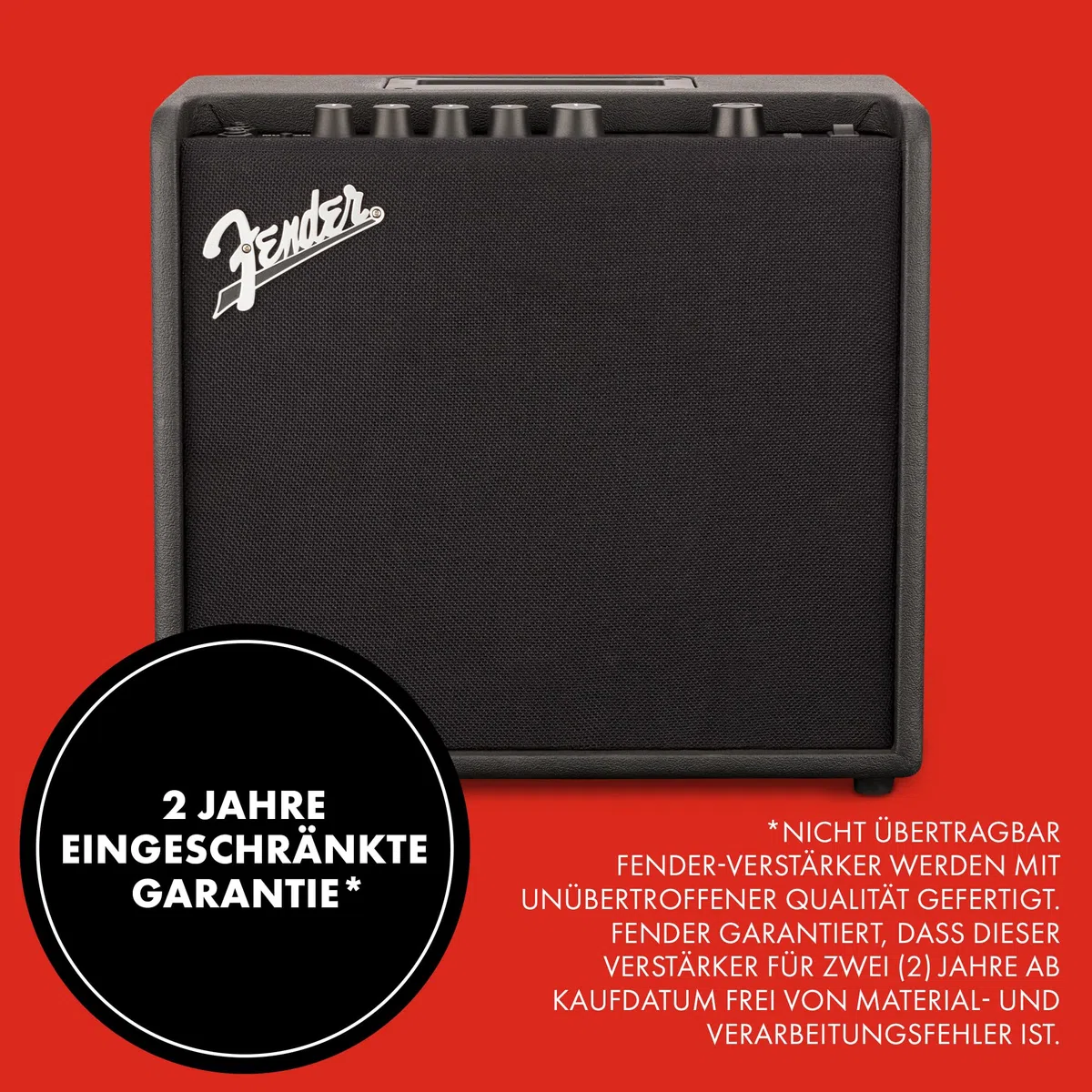Fender Mustang LT25 Gitarren-Combo-Verstärker, Schwarz | 25W mit 8" Lautsprecher, 30 Presets, FX und USB-Konnektivität