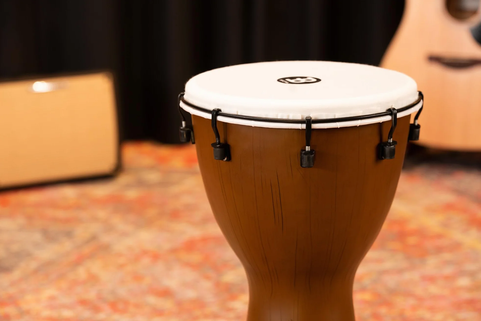 Meinl Percussion Alpine Djembe Instrument - Große Handtrommel - Mechanisches Stimmsystem - Durchmesser 12 Zoll - Kunststoff, Braun(ADJ12-BW)