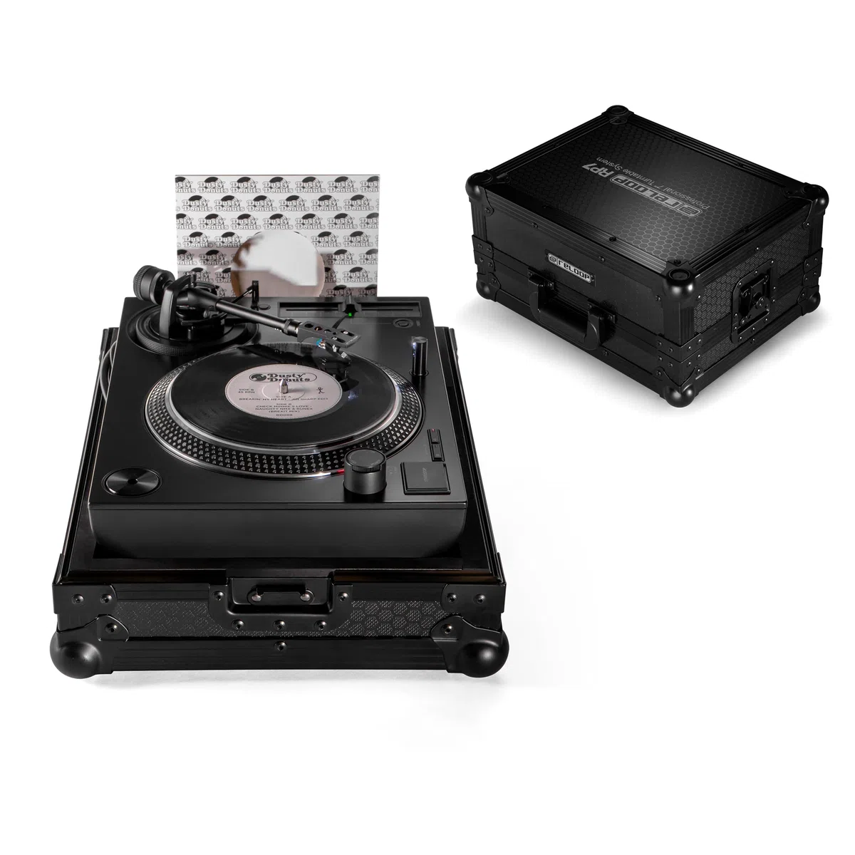 Reloop Premium RP-7 Turntable Case - Robuste Konstruktion mit kratzfester Hexa-Oberfläche in mattem Schwarz