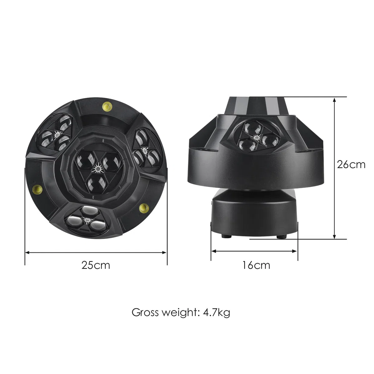 DJ-Partylicht, 200 W RGBW 4-in-1-LED-DJ-Bühnenlichter, DJ-Lichter mit unendlicher Drehung und aktiviertem Ton für Hochzeits-DJ-Partys und Live-House