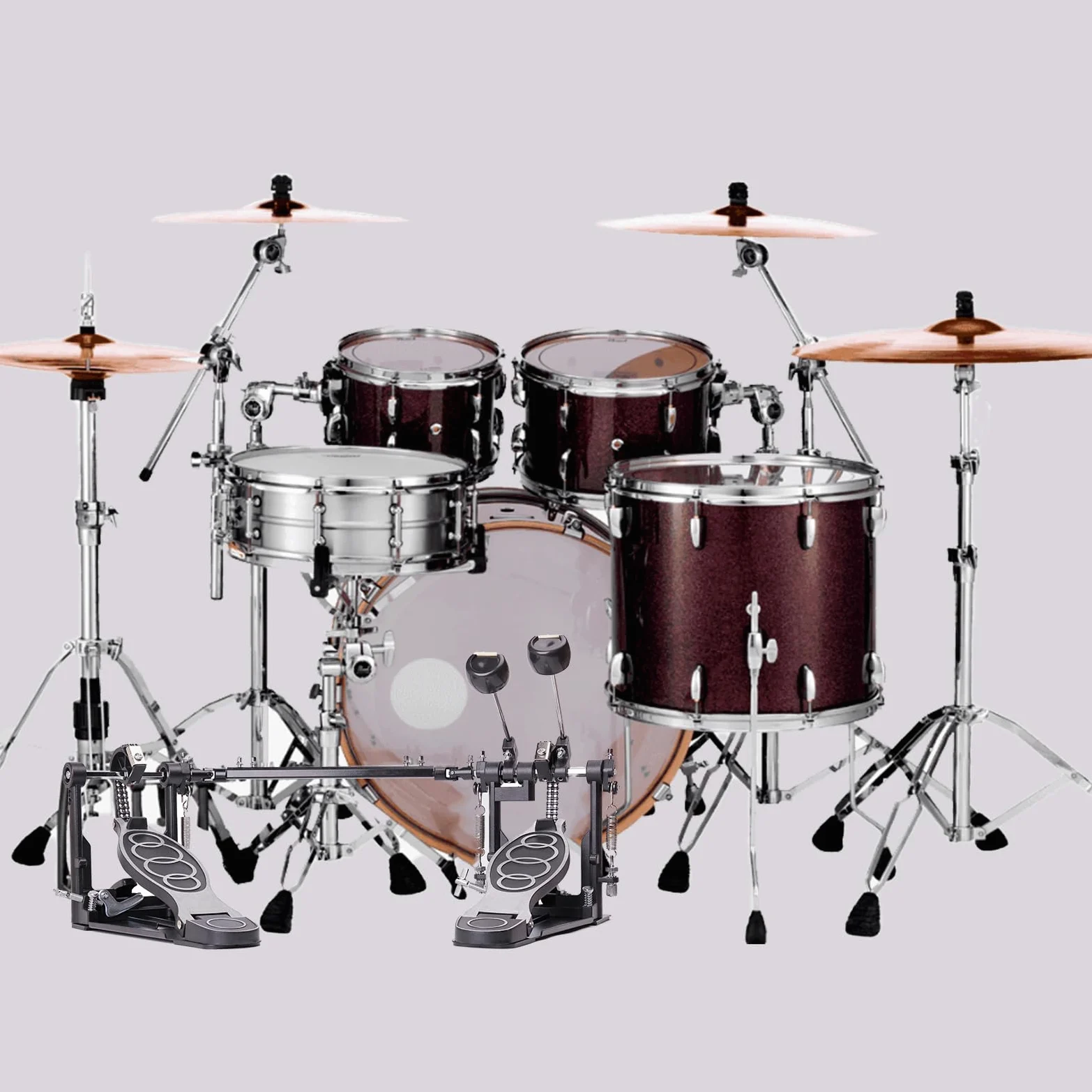Fußmaschinen，Double Bass Kick Drum Pedal mit Doppelkette，Doppel Pedal (V-YQ09)